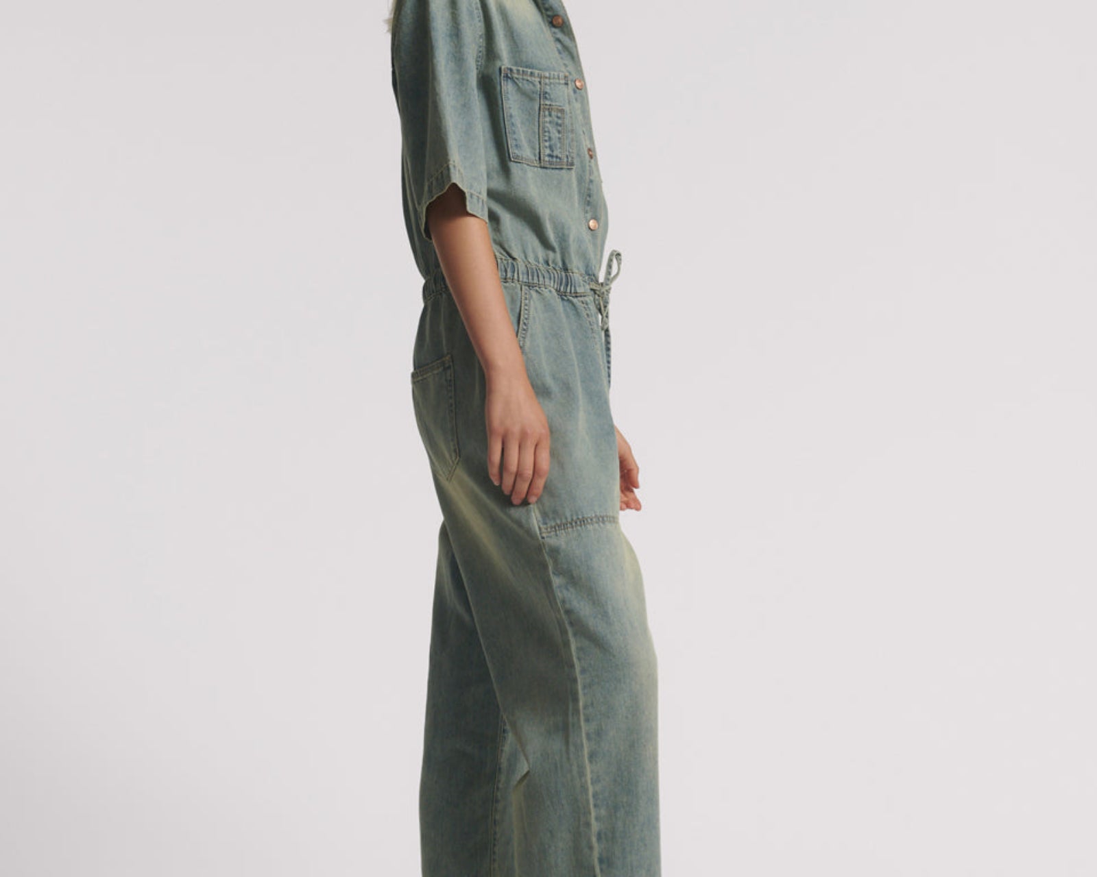 Veronica Denim Jumpsuit - Blue Sand