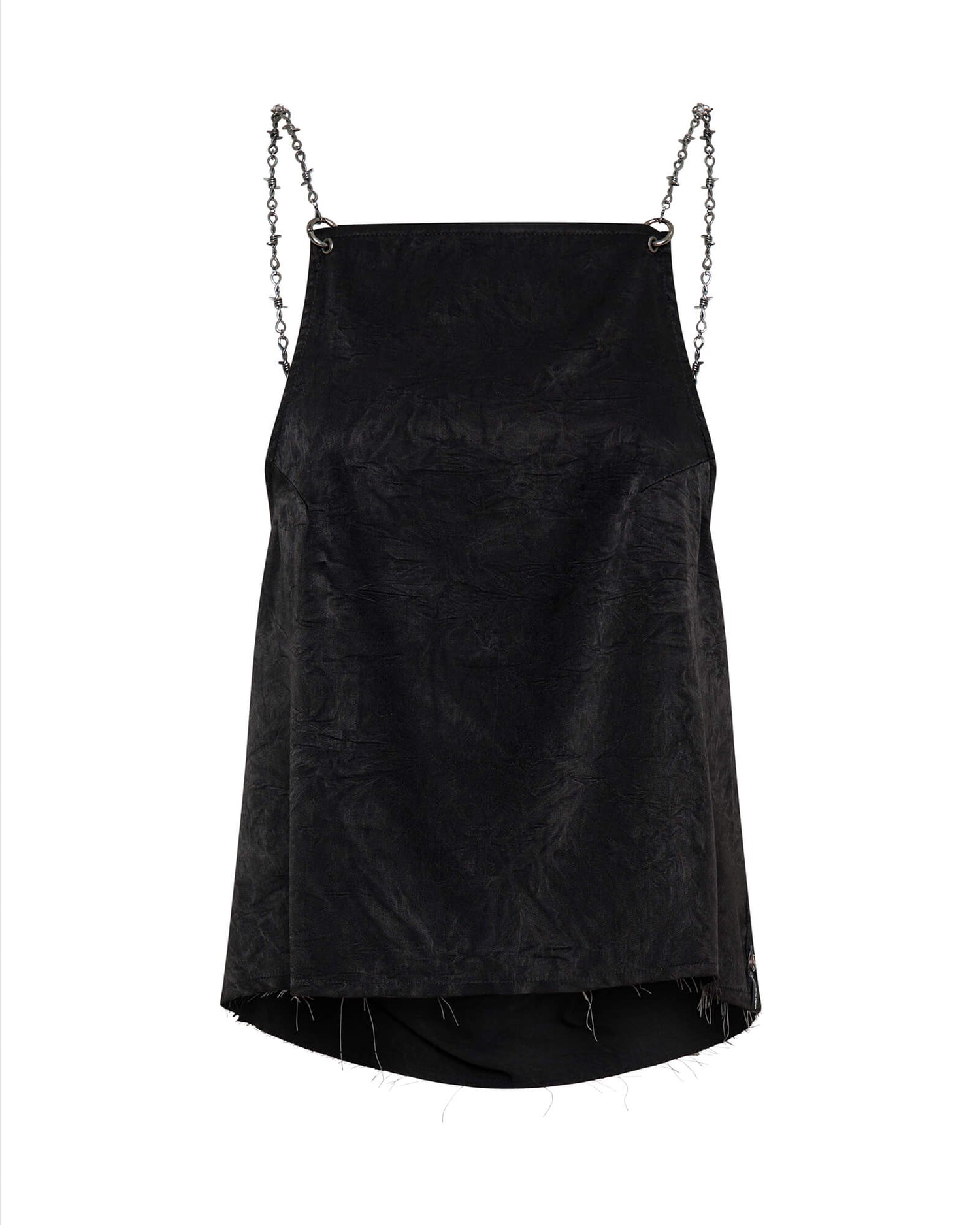 Heaven Chain Satin Backless Top - Black