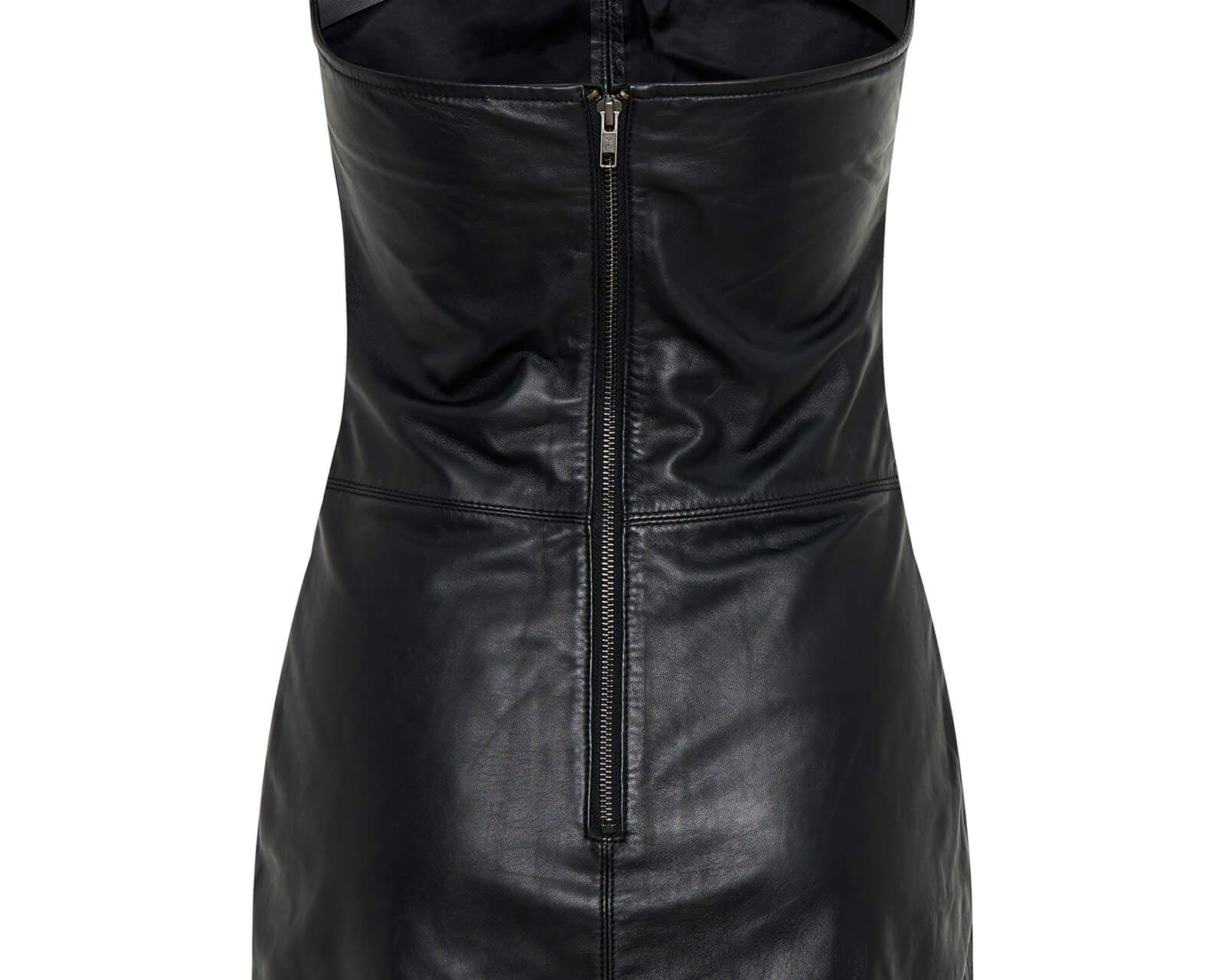 Leather Strapless Mini Tube Dress - Black