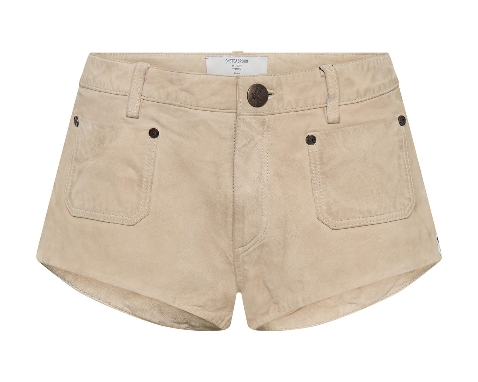 Retro Micro Leather Shorts - Vintage Cream
