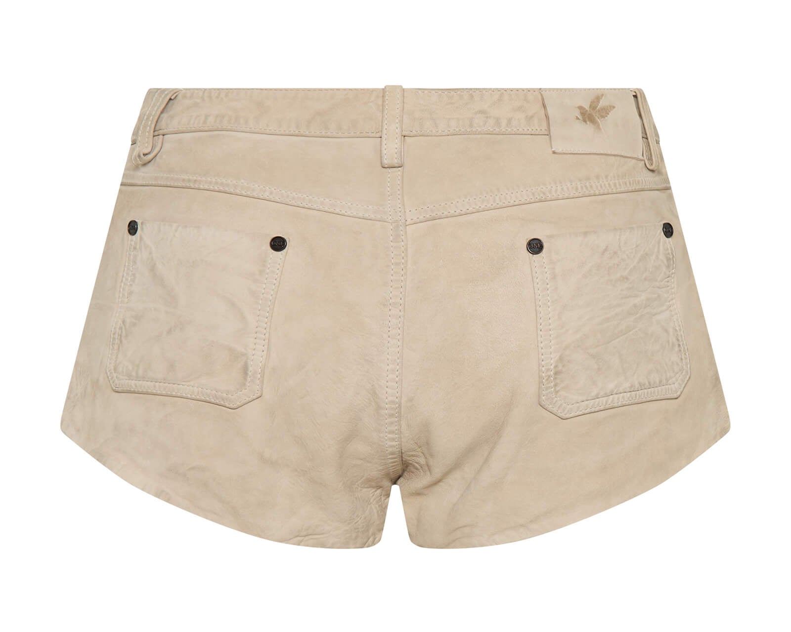 Retro Micro Leather Shorts - Vintage Cream