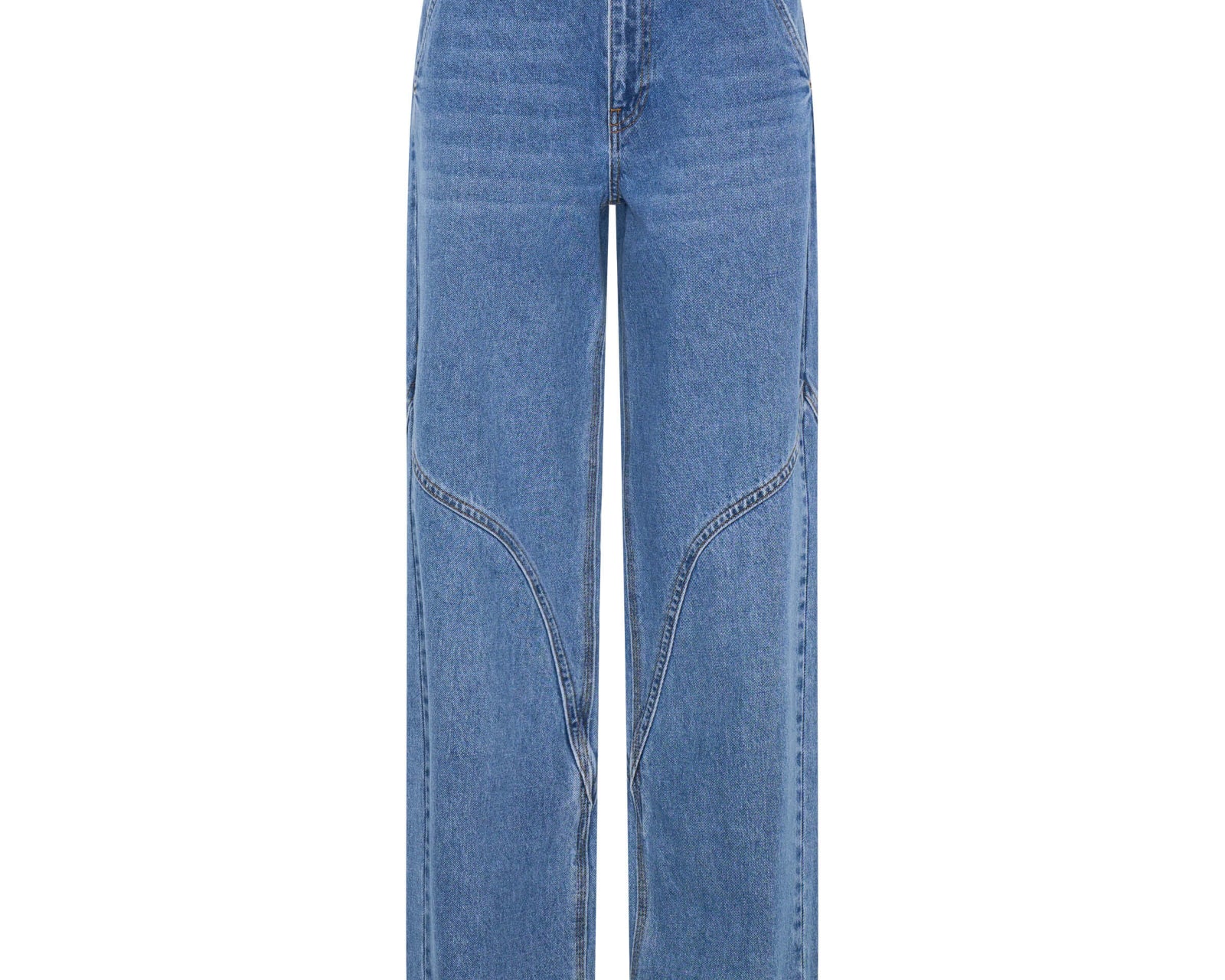 Western Wonders Mid Waist Straight Leg Denim Jeans - Blue Estate