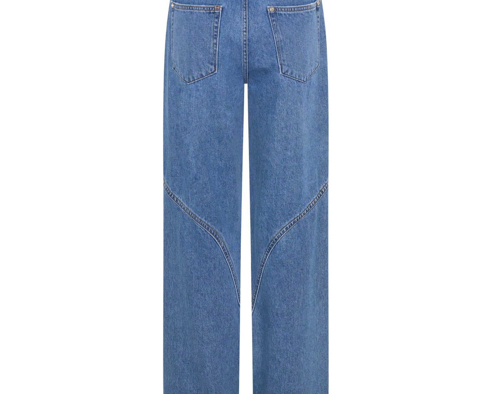 Western Wonders Mid Waist Straight Leg Denim Jeans - Blue Estate