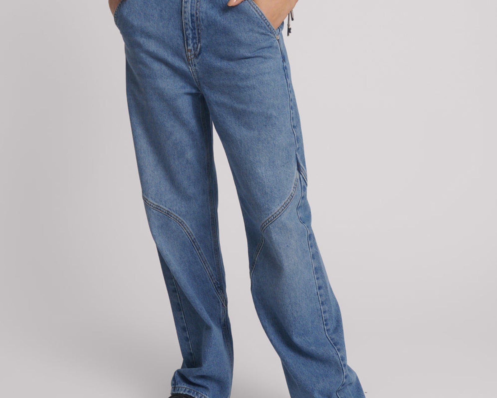 Western Wonders Mid Waist Straight Leg Denim Jeans - Blue Estate