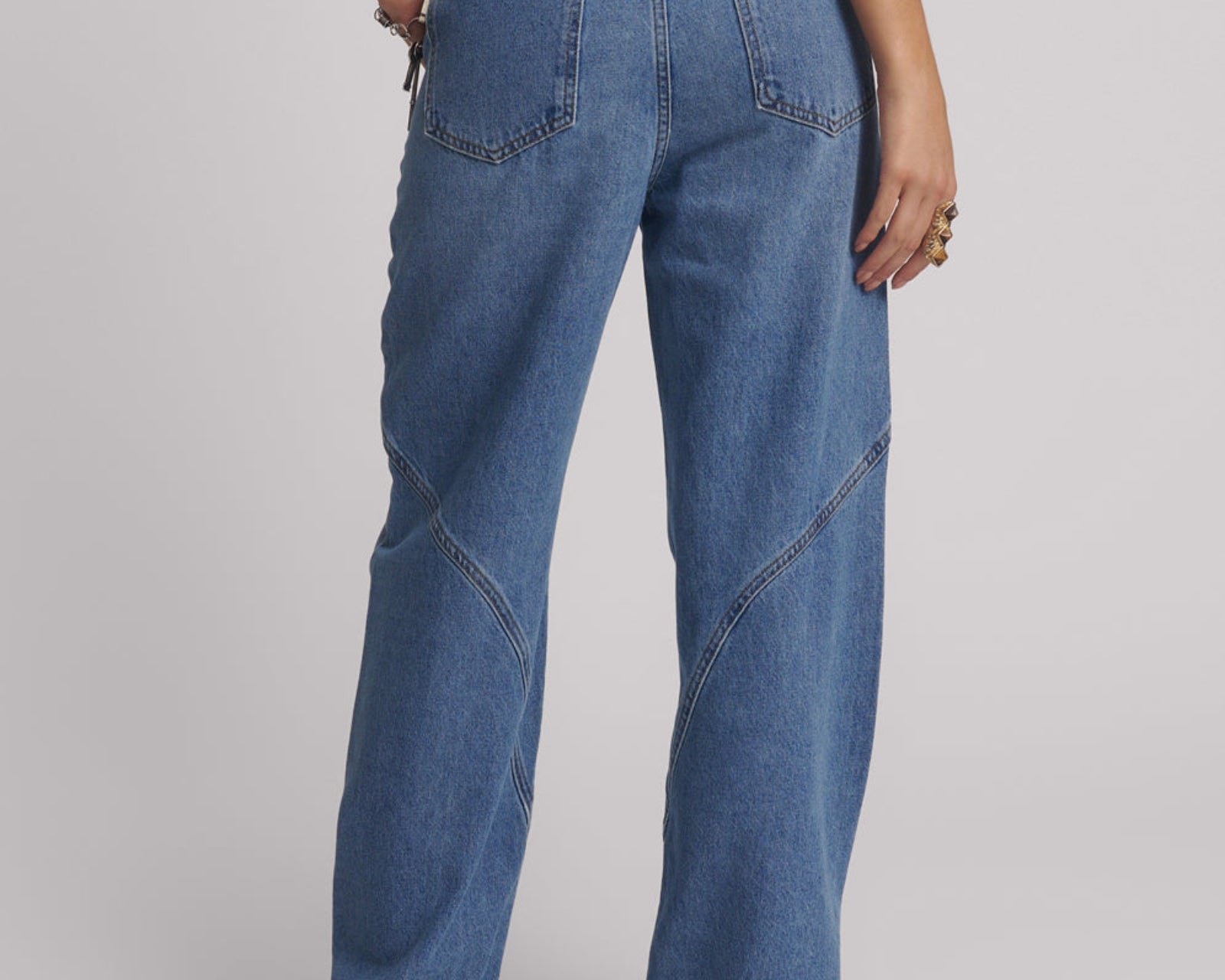 Western Wonders Mid Waist Straight Leg Denim Jeans - Blue Estate