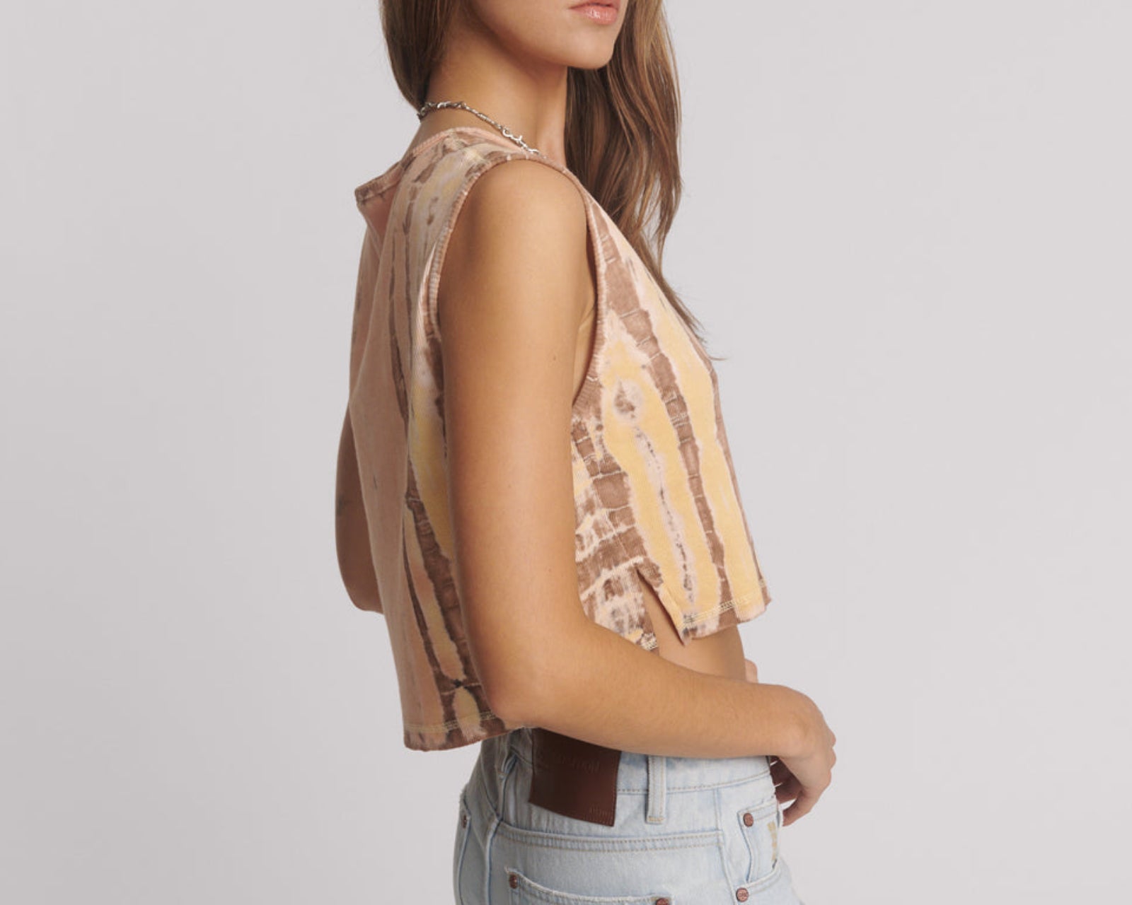 Gloria Tropical V-Front Rib Tank Top - Yellow