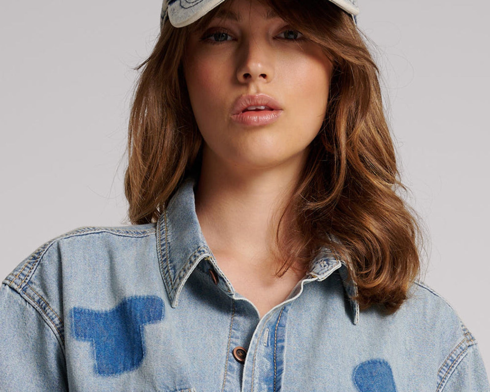 Distressed Denim Cap - Blue