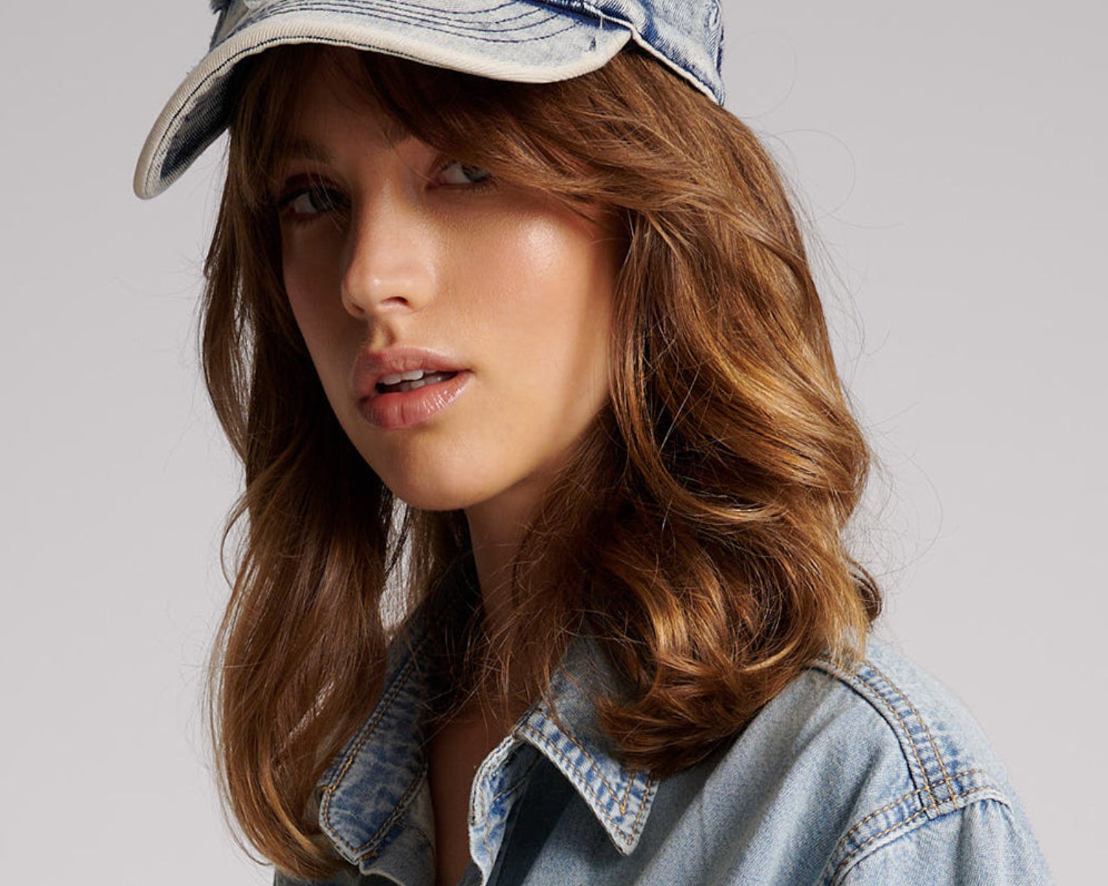 Distressed Denim Cap - Blue