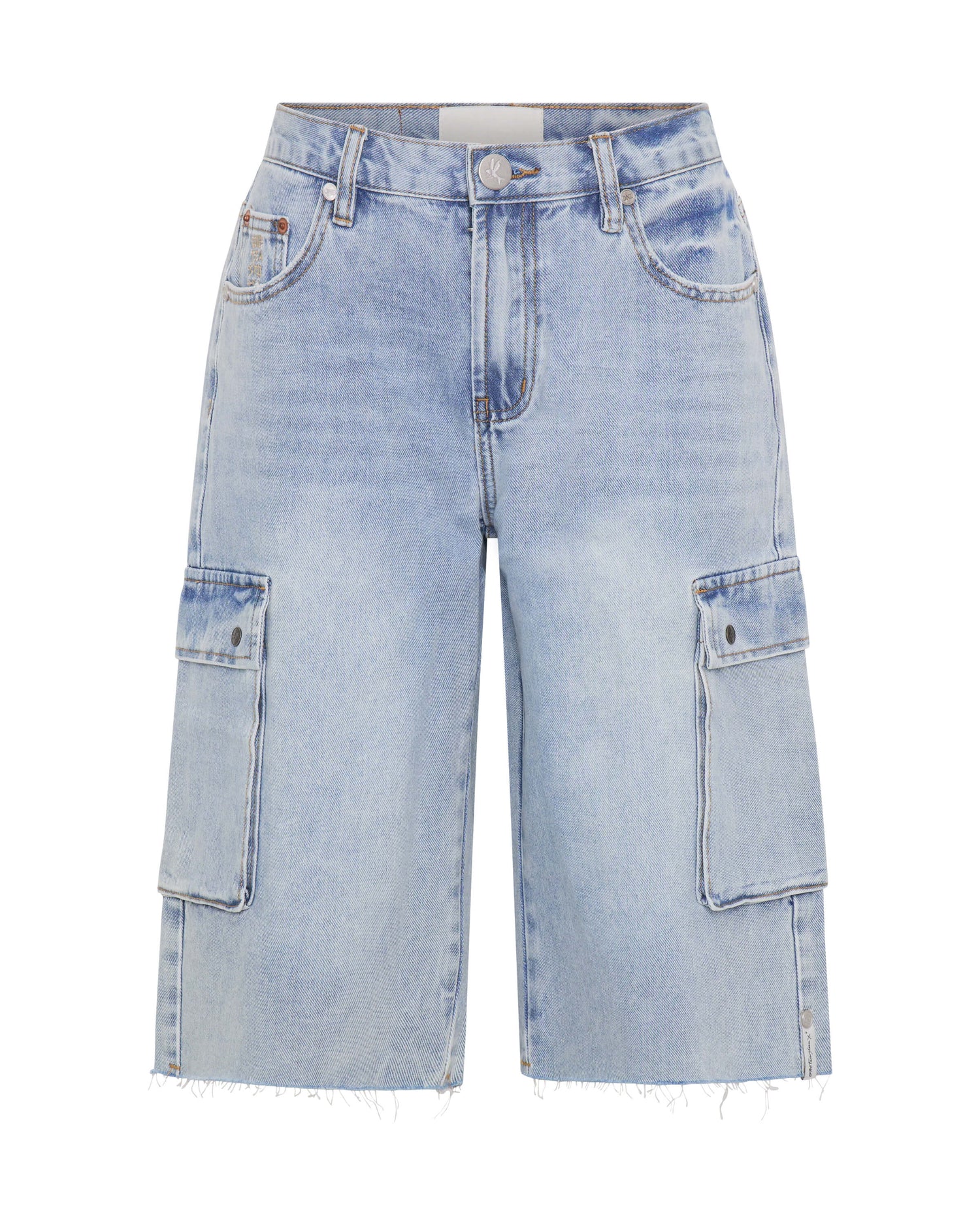 Skater Girl Low Waist Super Long Leg Shorts - Soft Blue