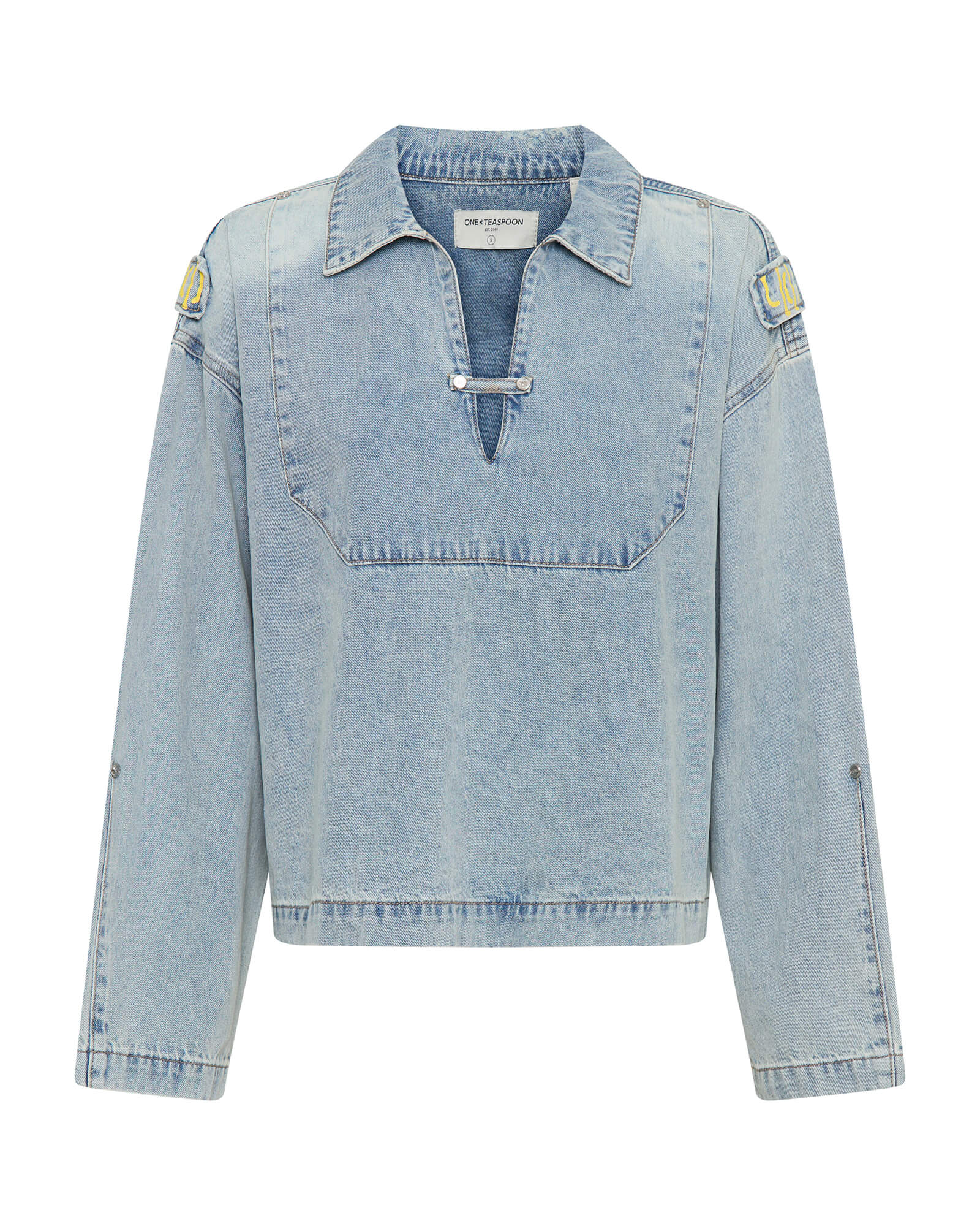 トップス 40s USNAVY VINTAGE PULLOVER DENIM SHIRT VTG 40S WWII MENS US NAVY DENIM JEAN WORK 1/2 ZIP COLLAR PULLOVER