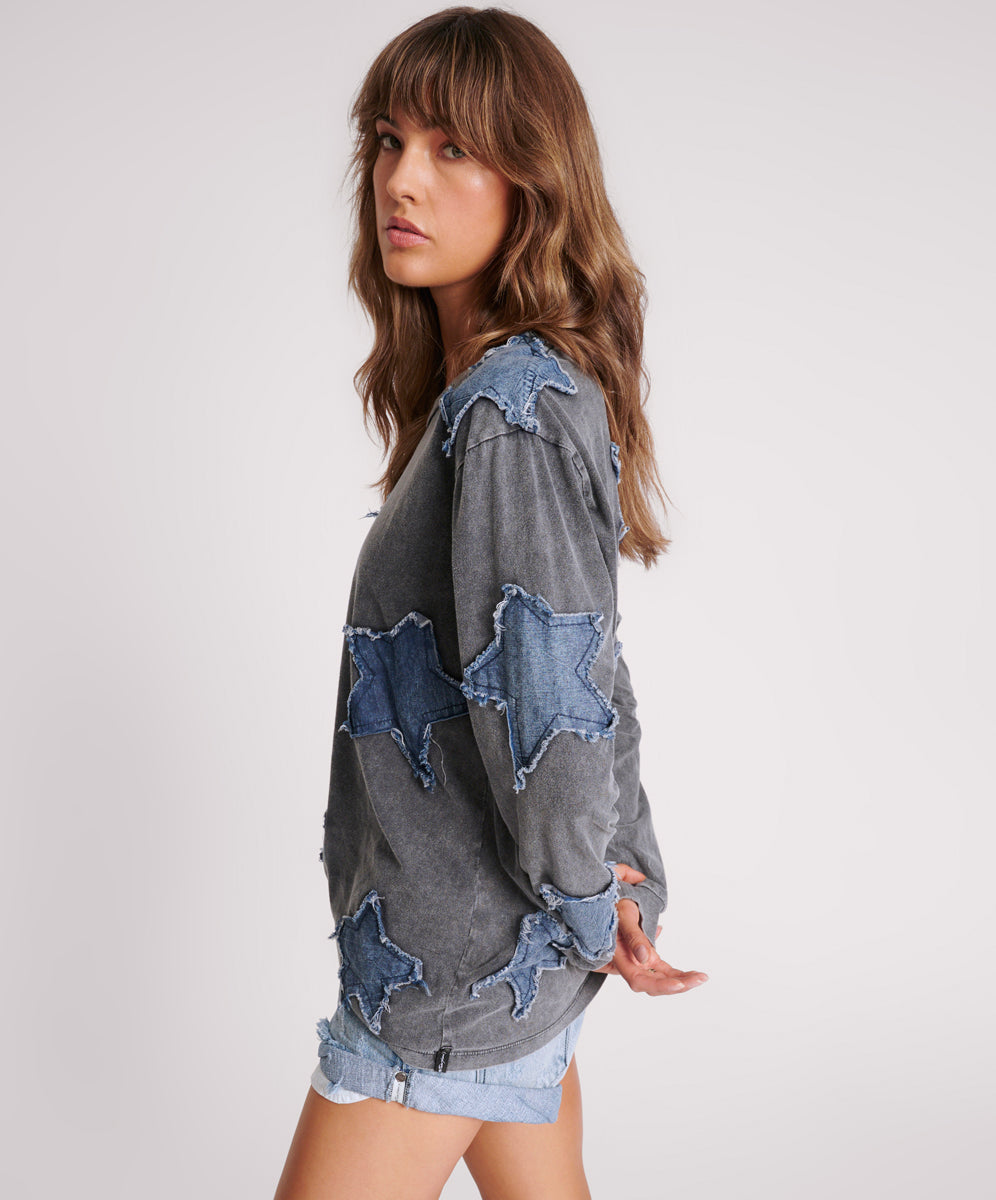 Products DENIM STAR BOYFRIEND LONGSLEEVE TEE