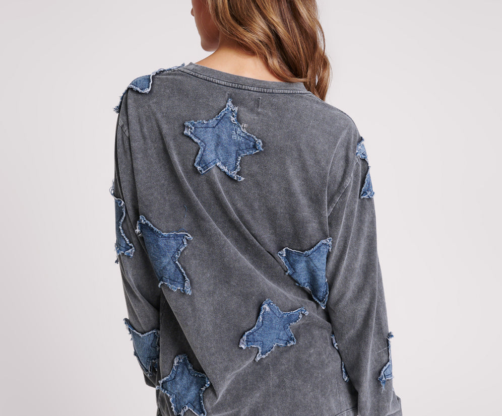 DENIM STAR BOYFRIEND LONGSLEEVE TEE