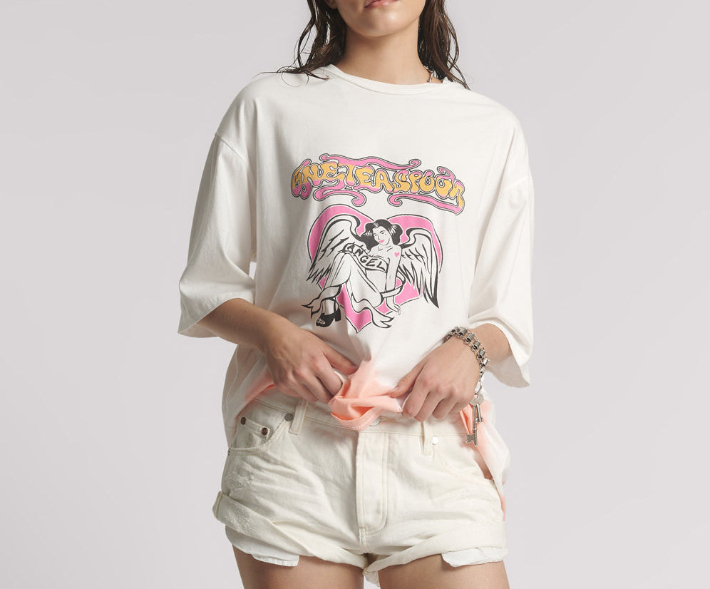 Bandits Low Waist Denim Shorts - Milk White