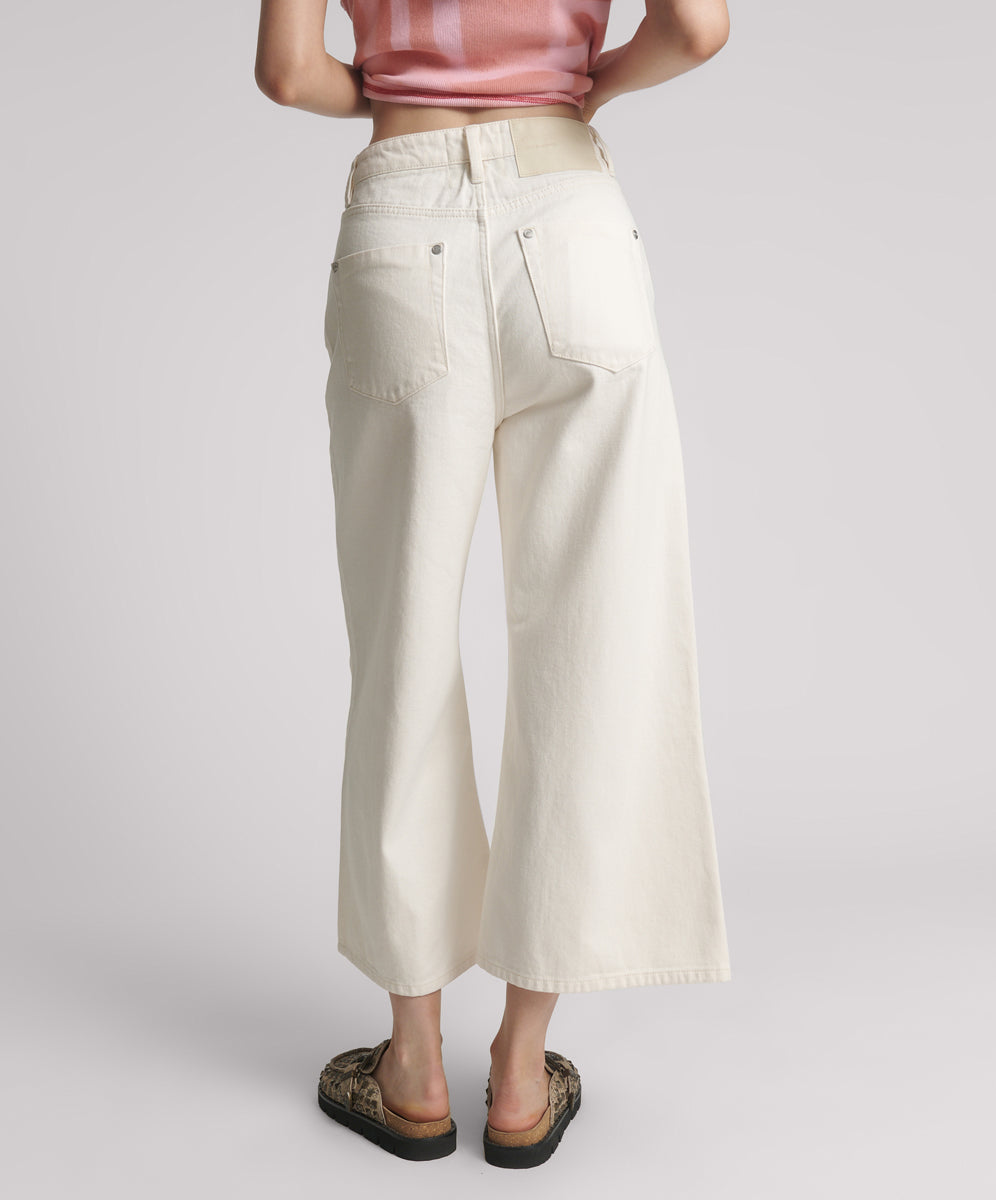Products MILK CROPPED LOVE MACHINES HIGH WAIST WIDE LEG JEANS