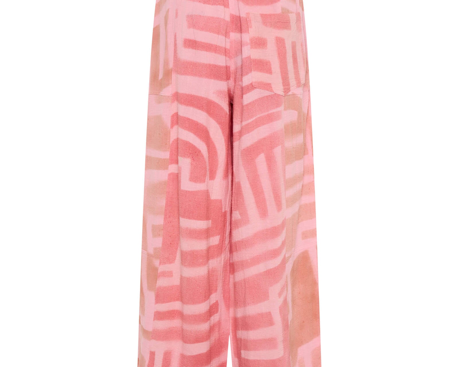 Moai Hand Painted Muslin Palazzo Pants | Pink Moai Hand Painted Muslin Palazzo Pants | Pink