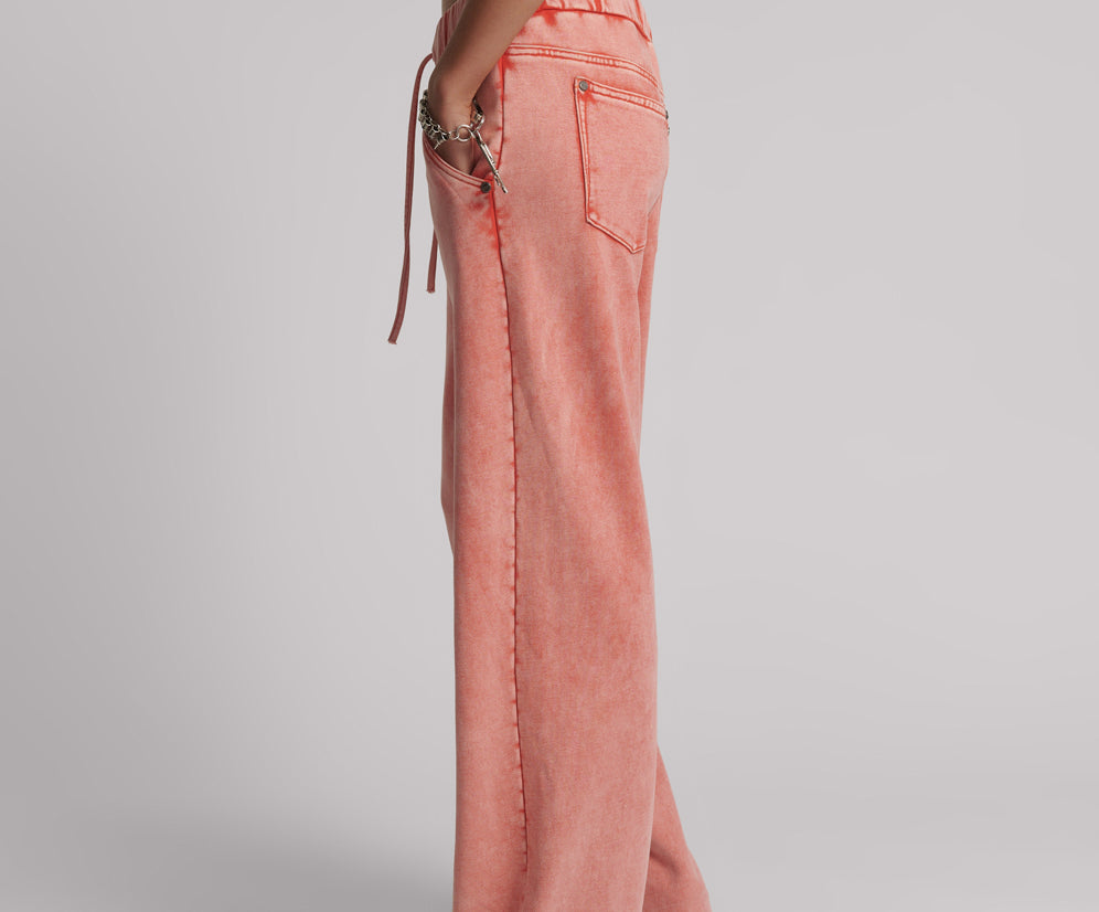 Wide Leg Sweatpants - Hyper Coral Pink
