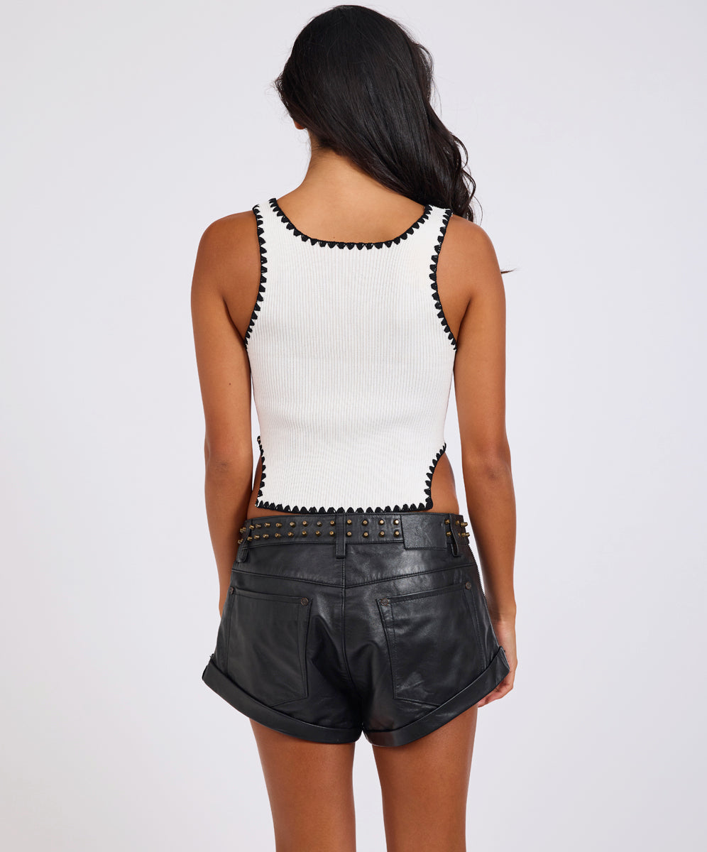 todayful Scallop Knit Tanktop black Knitted Scallop Tank Top