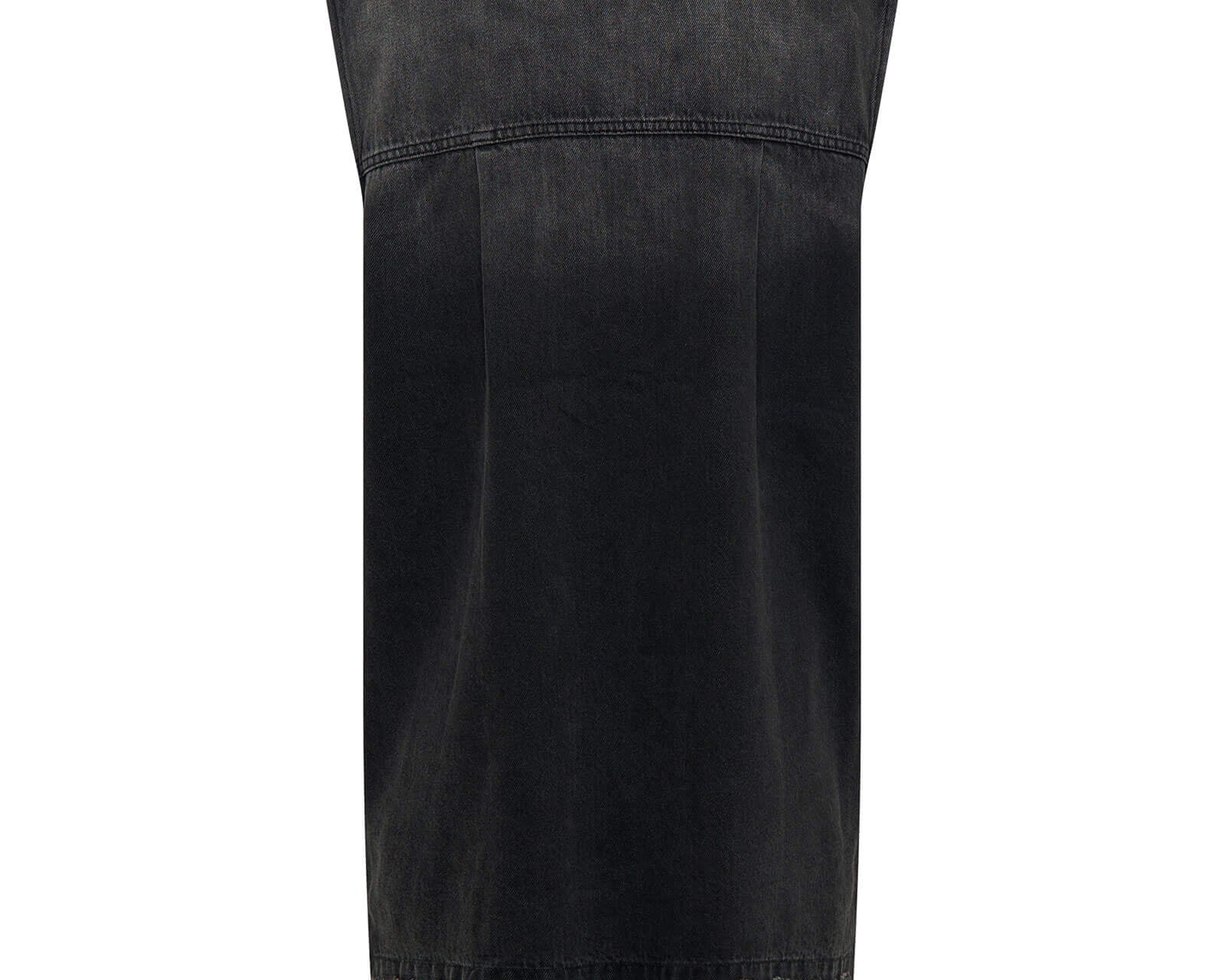 Sleeveless Mini Denim Shirt Dress - Faded Black