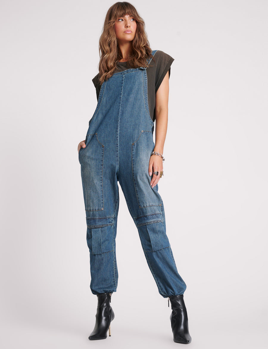 One Teaspoon Sportster Blue Veronica Denim Jumpsuit - FINAL SALE