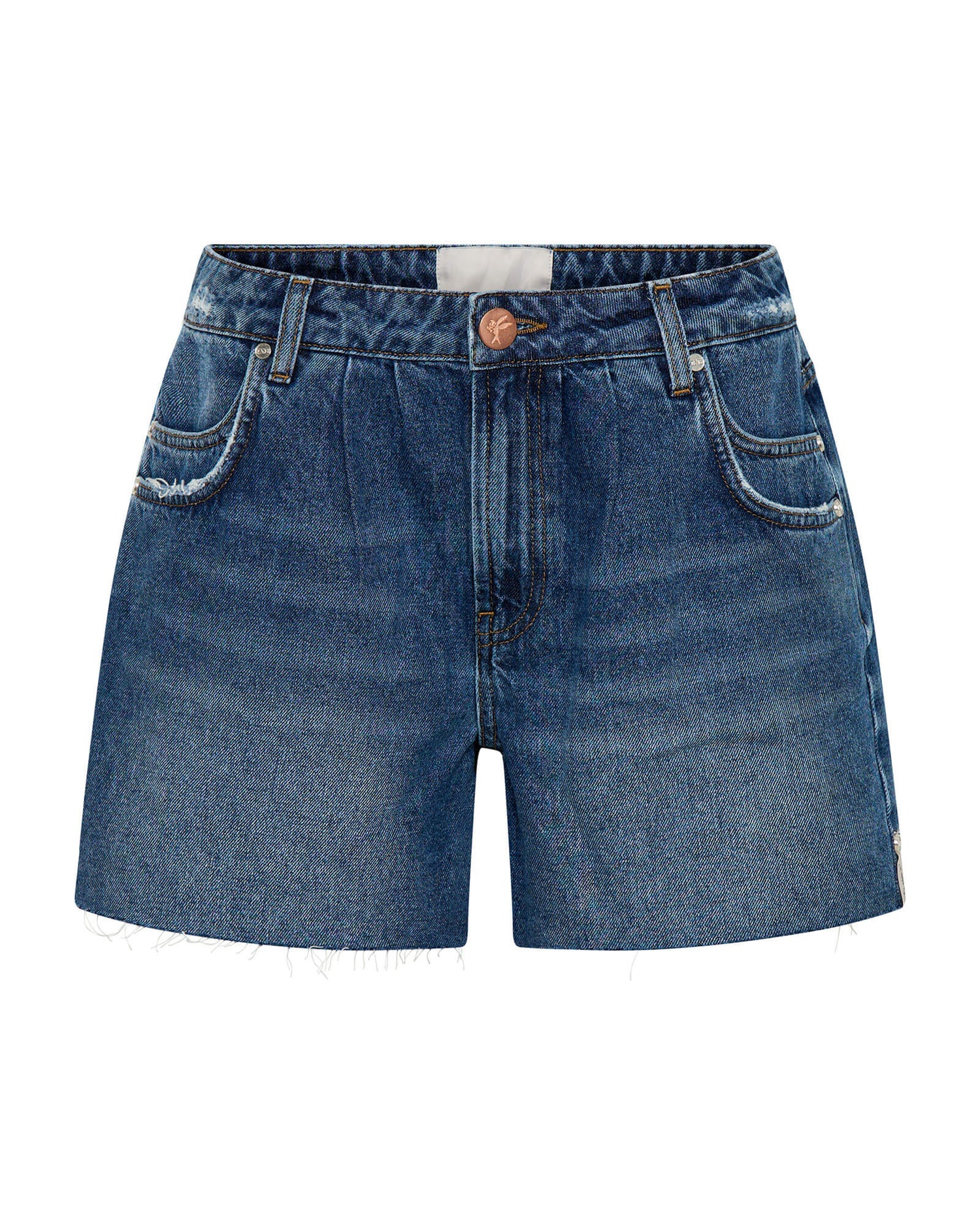 Shakers Low Waist Super Relaxed Denim Shorts - Blue Thunder