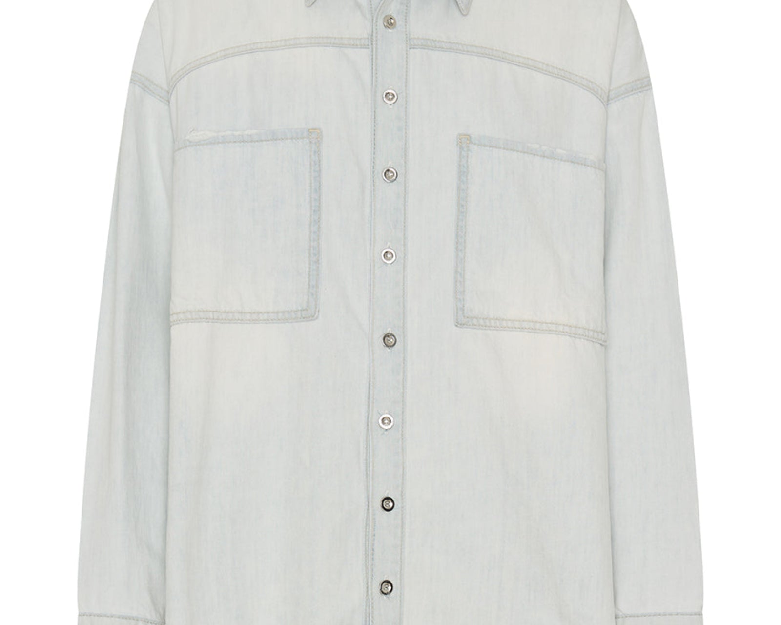 Daria Hand-Sprayed Denim Shacket - Bel Air Blue