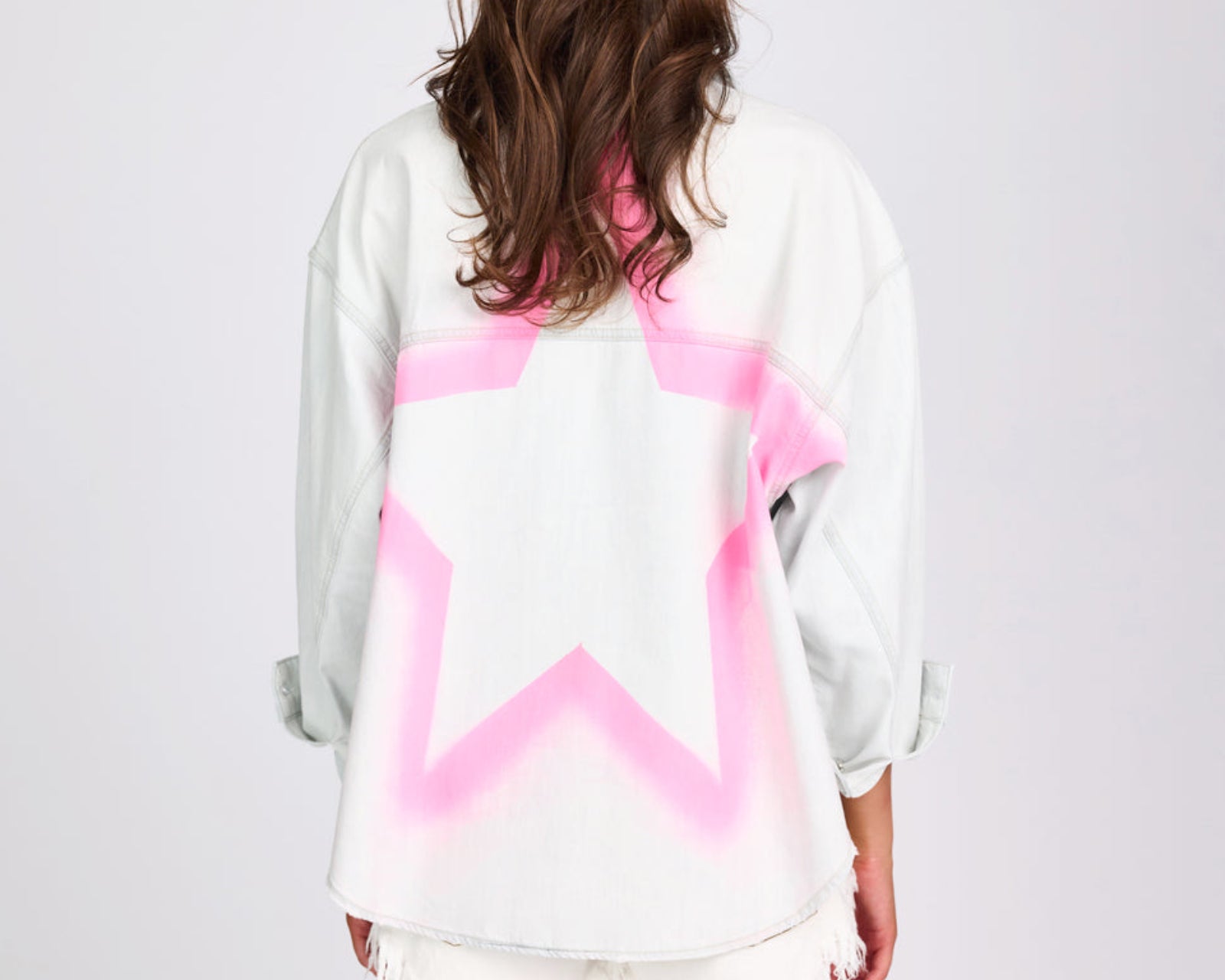 Daria Hand-Sprayed Denim Shacket - Bel Air Blue