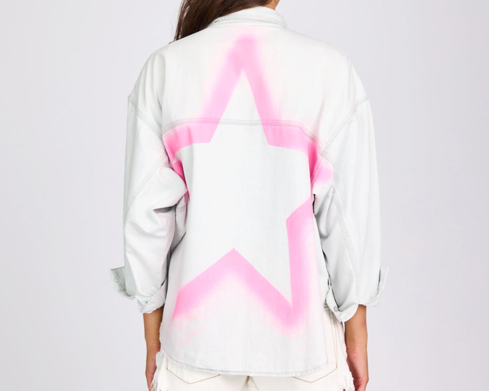 Daria Hand-Sprayed Denim Shacket - Bel Air Blue