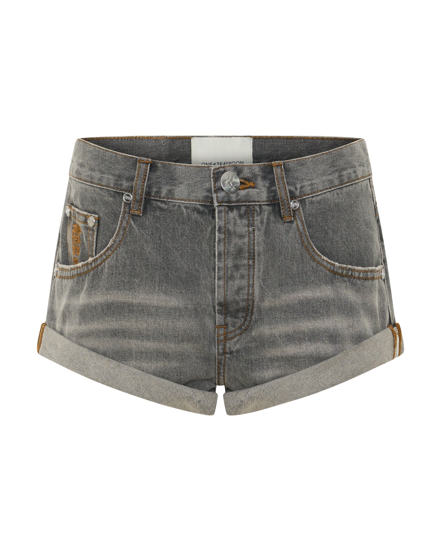 Bandits Low Waist Denim Shorts - Charcoal Black