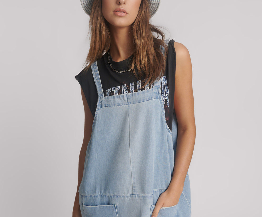 Denim Pini Mini Dress - Faded Blue