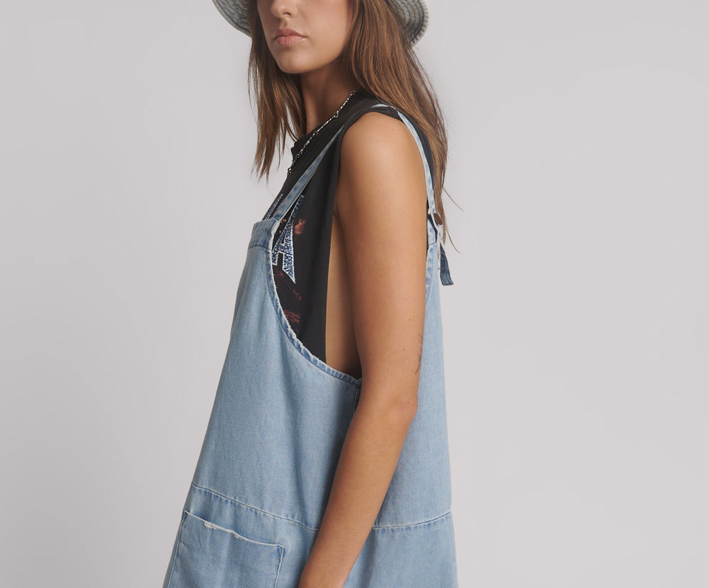 Denim Pini Mini Dress - Faded Blue