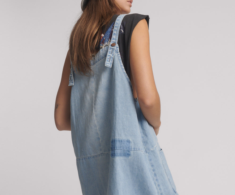 Denim Pini Mini Dress - Faded Blue