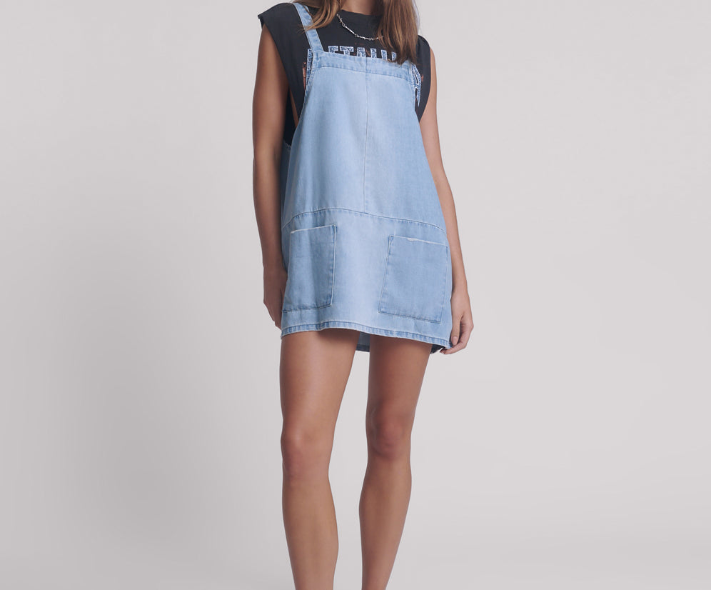 Denim Pini Mini Dress - Faded Blue