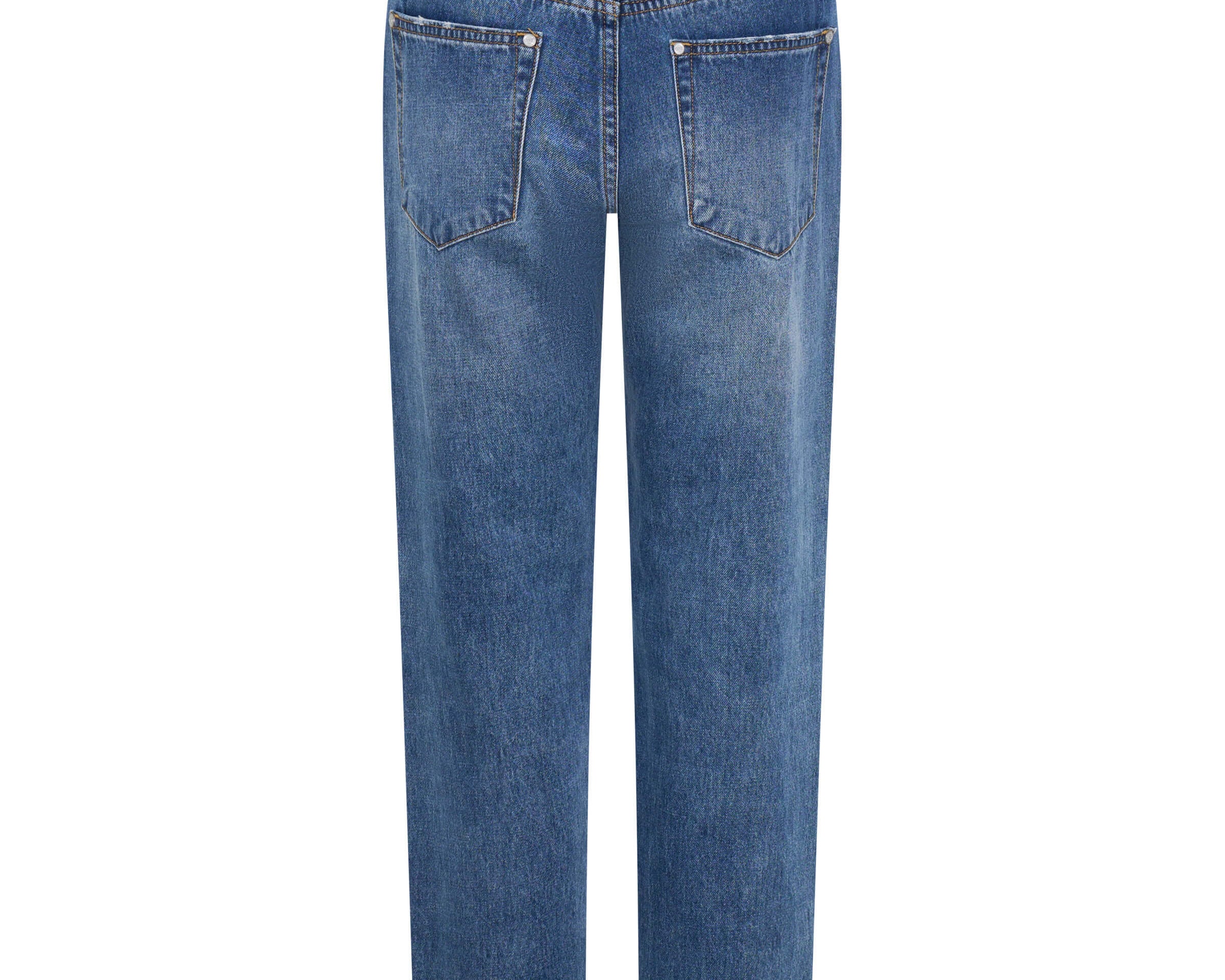 Slims High Waist Cropped Straight Slim Fit Denim Jeans - Blue Love