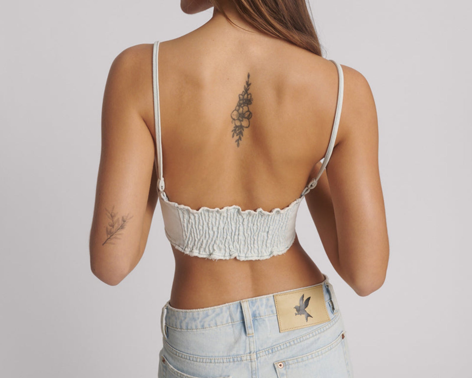 Denim Heart Backless Crop Top - Le Surf Blue