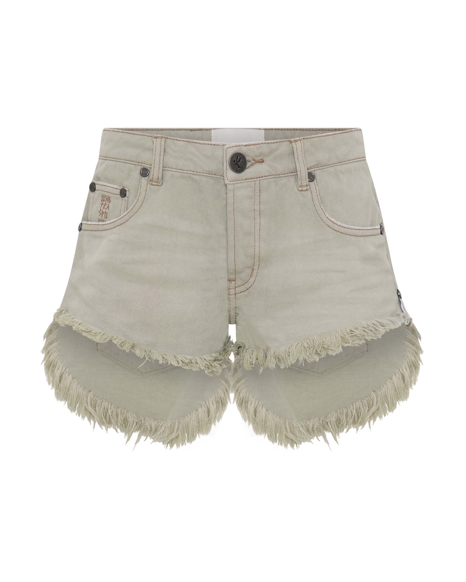 Bonitas Low Waist Denim Shorts - Faded Khaki