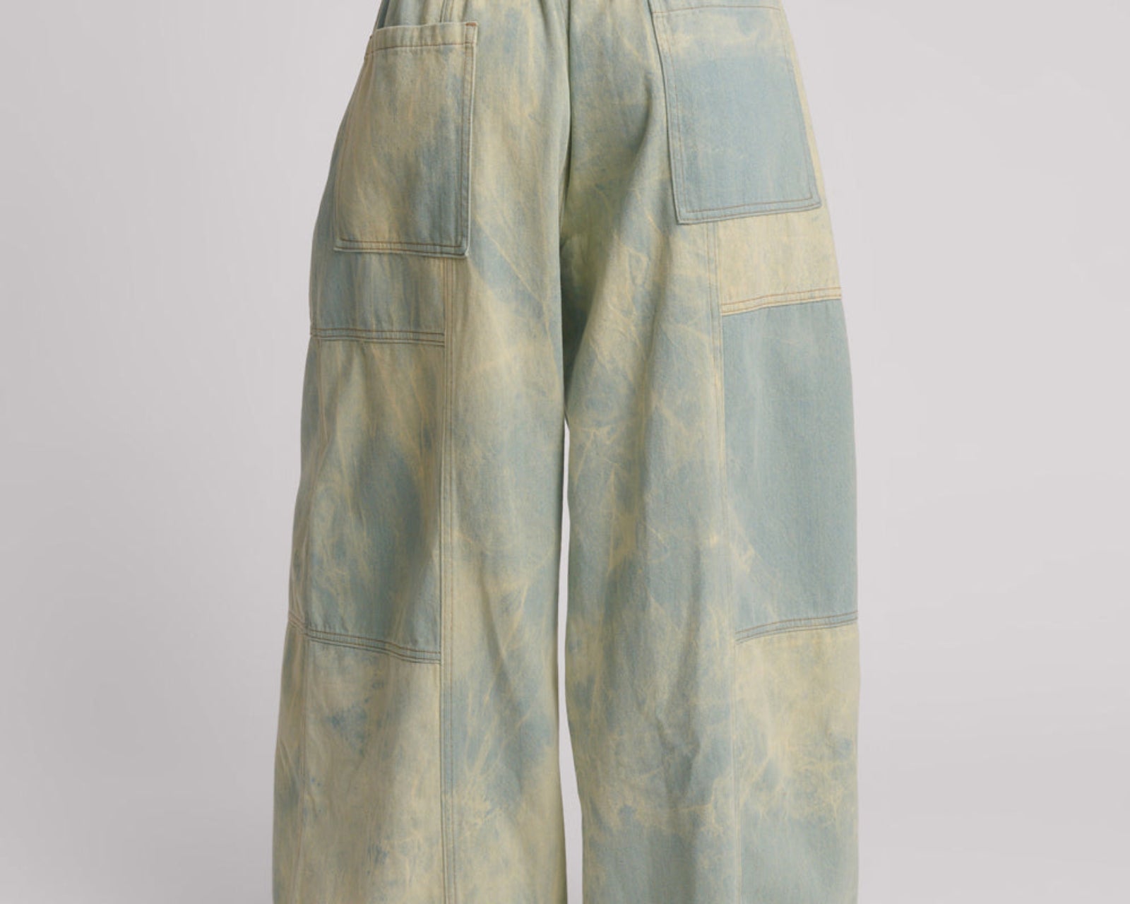 Palazzo Mid Waist Denim Jeans - Aruba Sky Blue