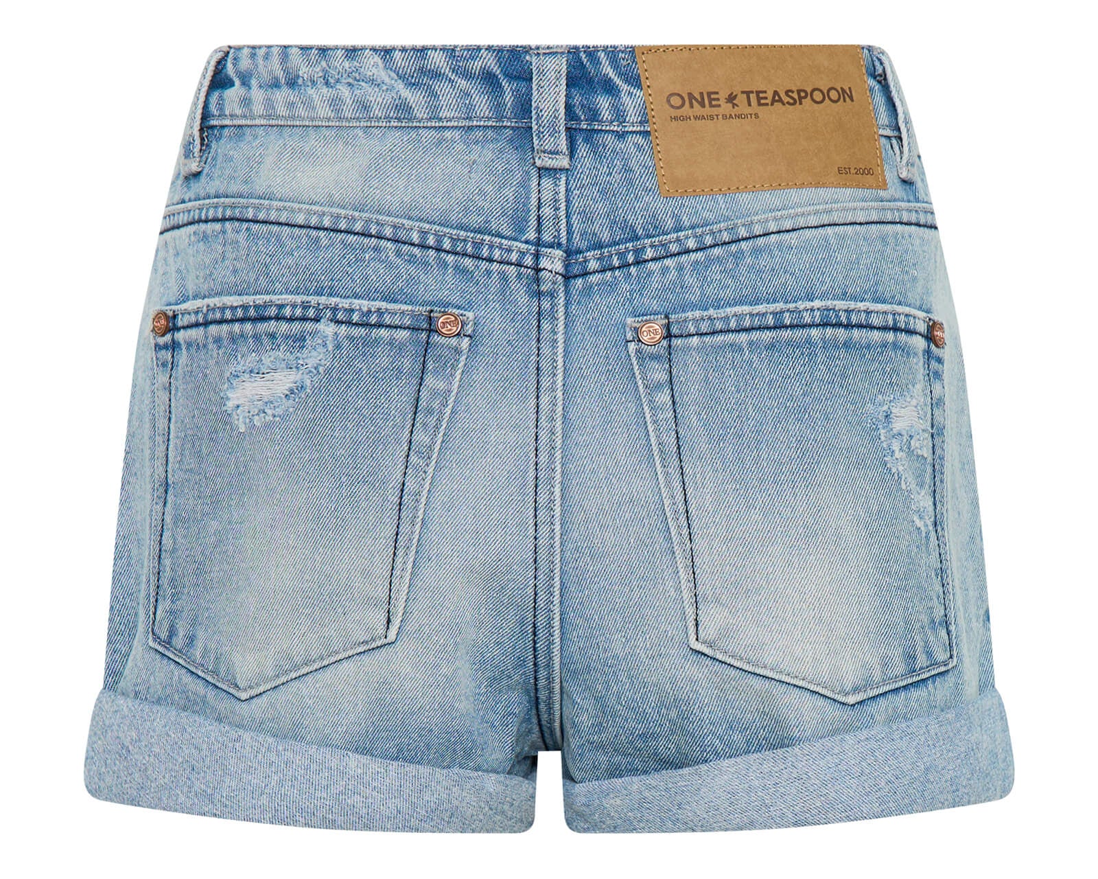 Bandits Low Waist Messed Up Denim Shorts - Salty Dog Blue Bandits Low Waist Messed Up Denim Shorts - Salty Dog Blue