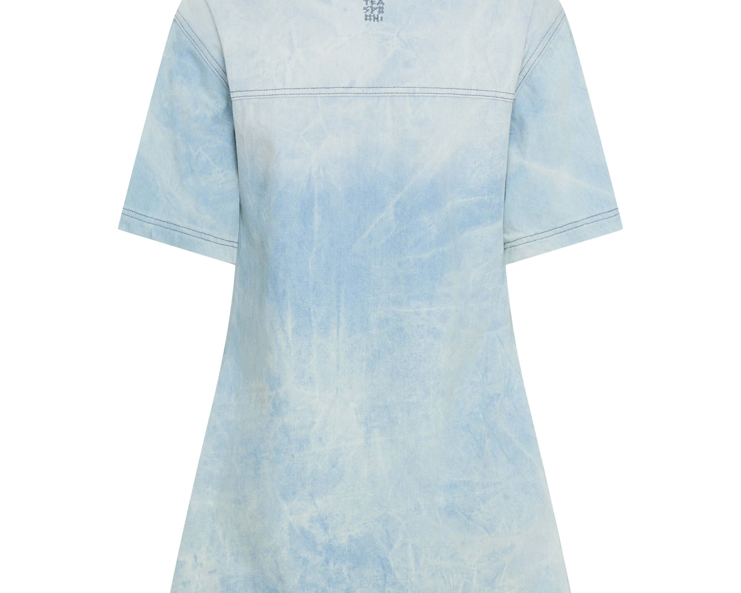 Pixie Denim Mini Shirt Dress - Cloudy Blue