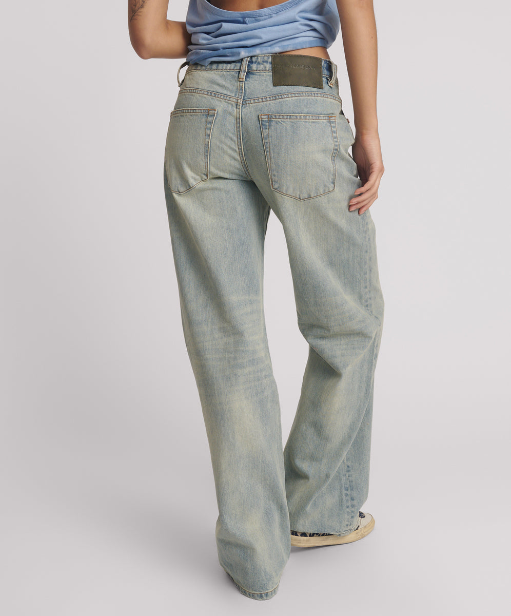 Products Low Riders Low Waist Wide Leg Denim Jeans - Sunkissed Blue