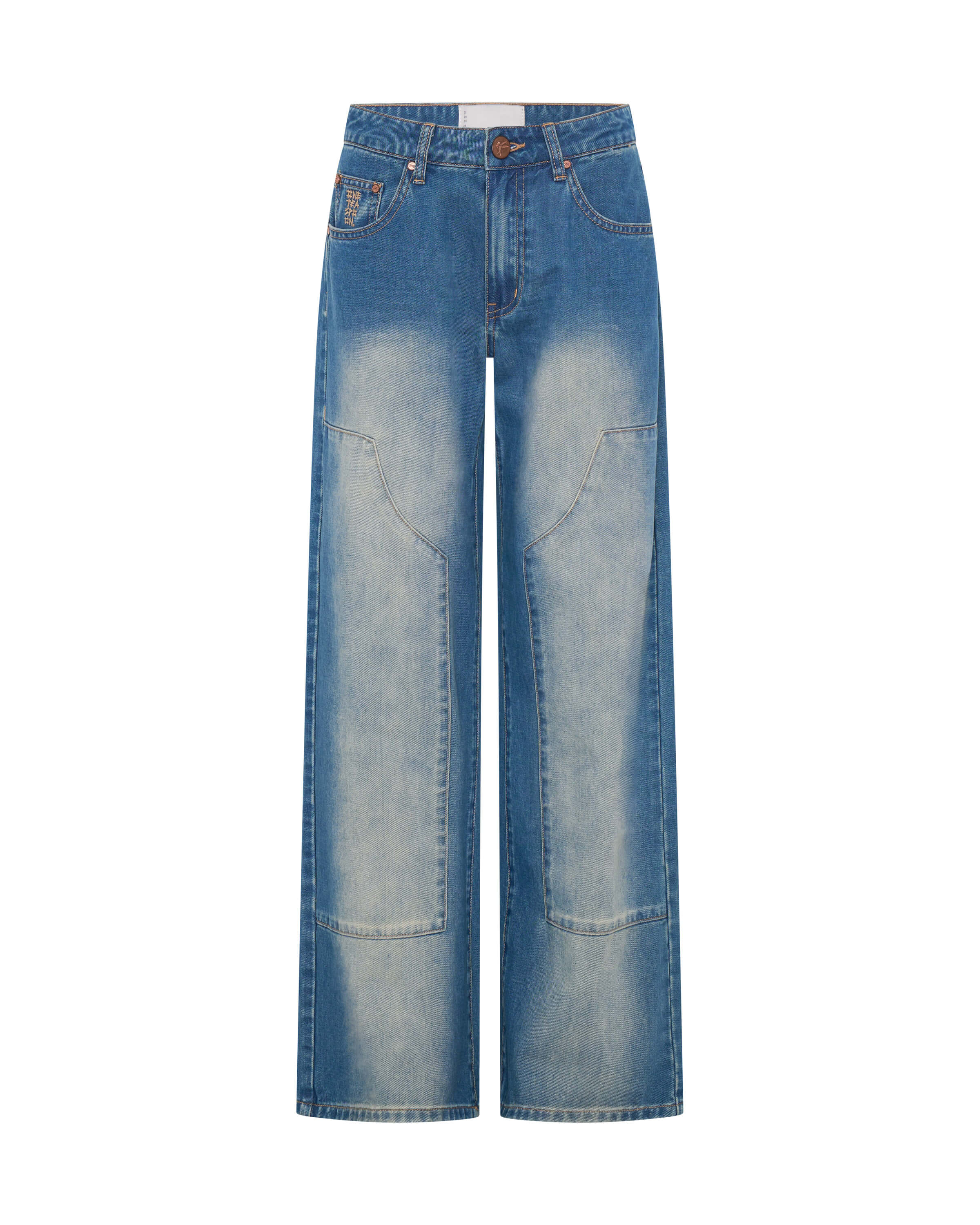 One Teaspoon ★ Jackson Mid Waist Wide Leg Denim Jeans Jackson Mid Waist Wide Leg Denim Jeans - Gritty Blue | One