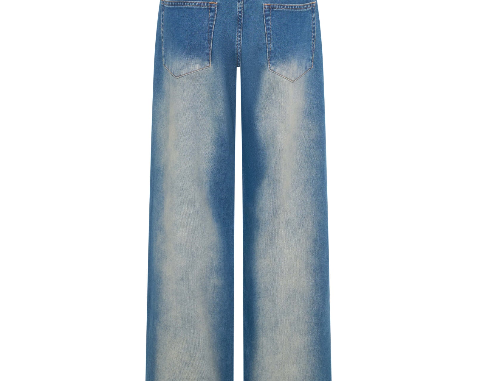 Jackson Mid Waist Wide Leg Denim Jeans - Blue Ranch