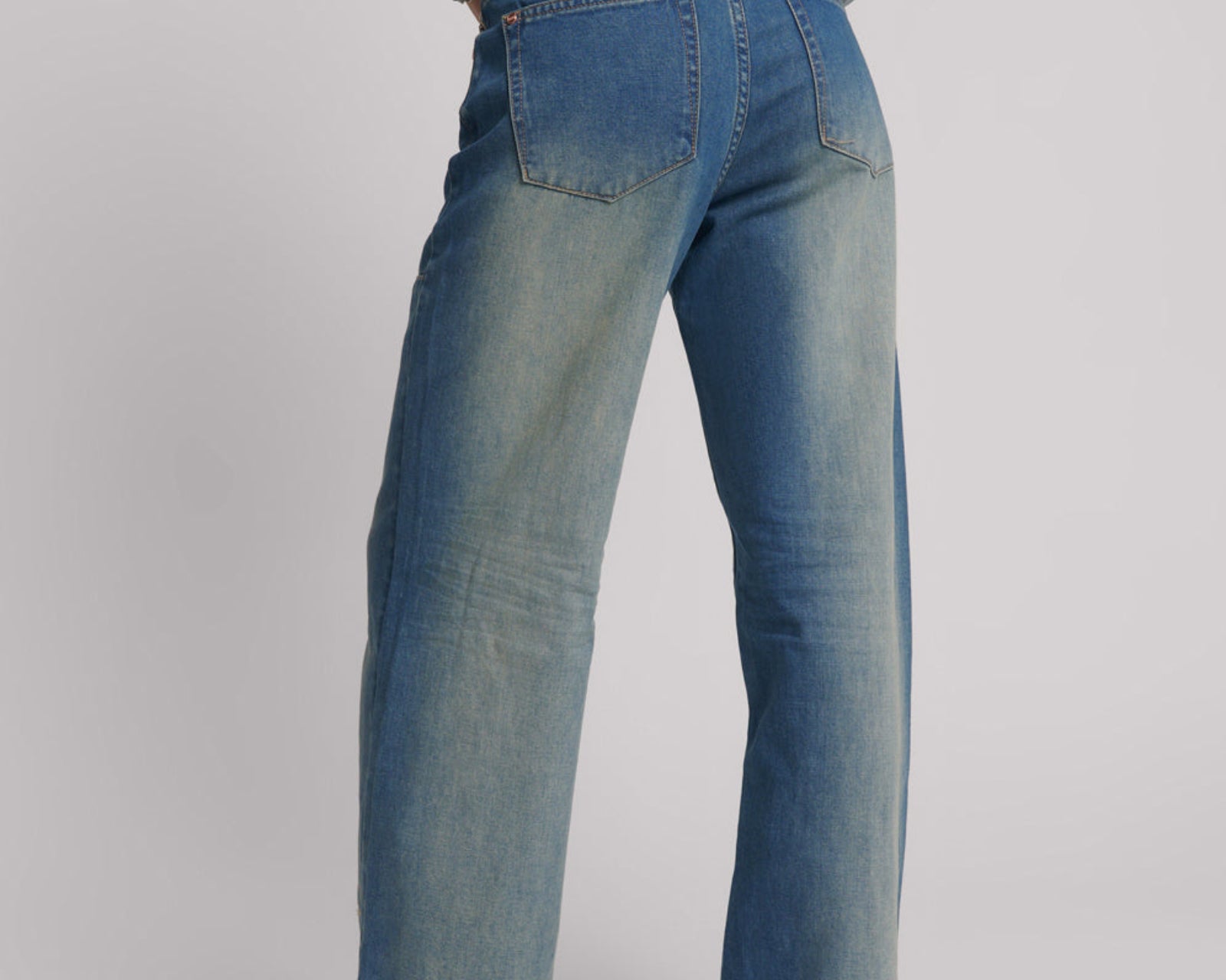Jackson Mid Waist Wide Leg Denim Jeans - Blue Ranch