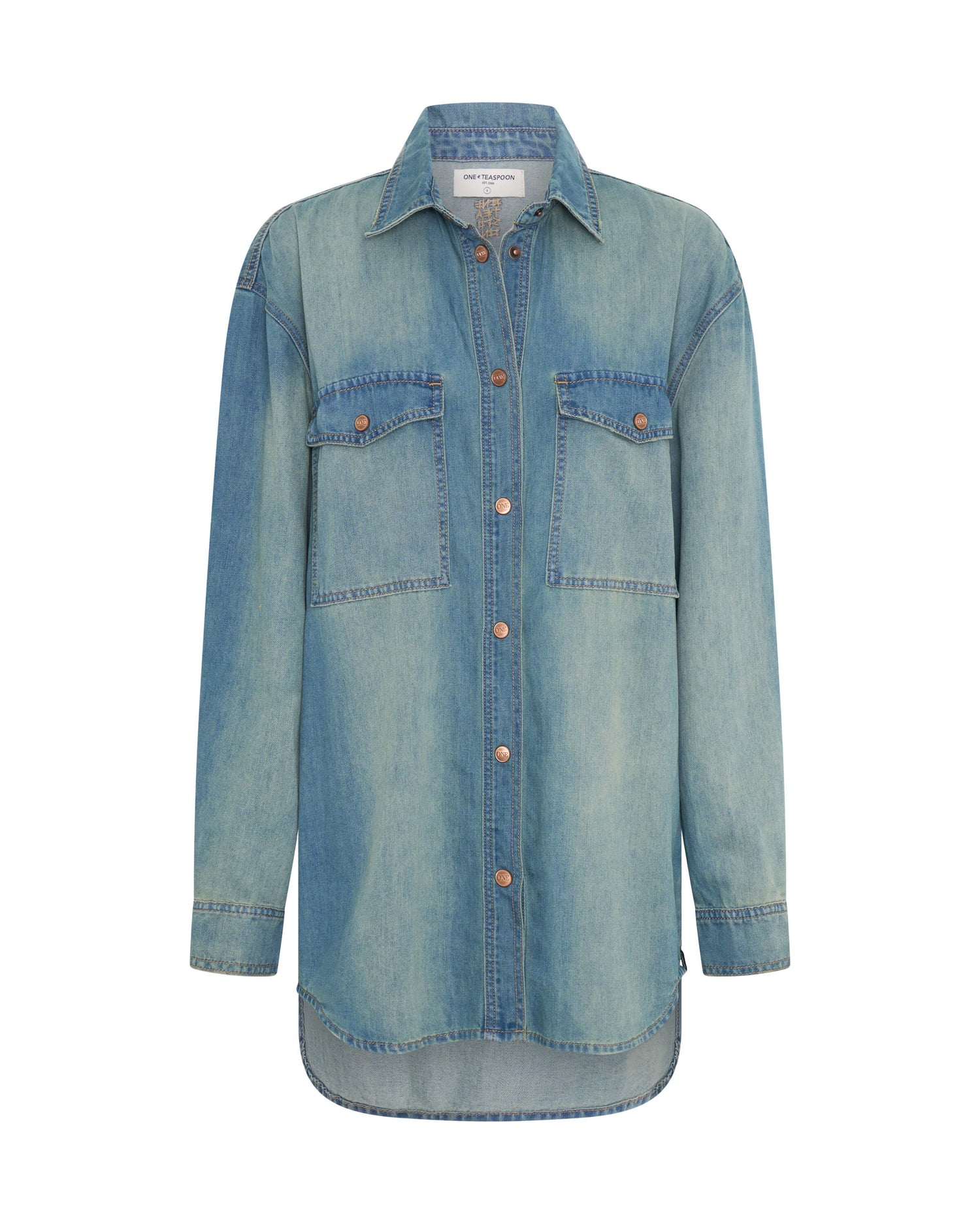 Women's Denim Tops Online Essential Denim Shirt - Blue Ranch