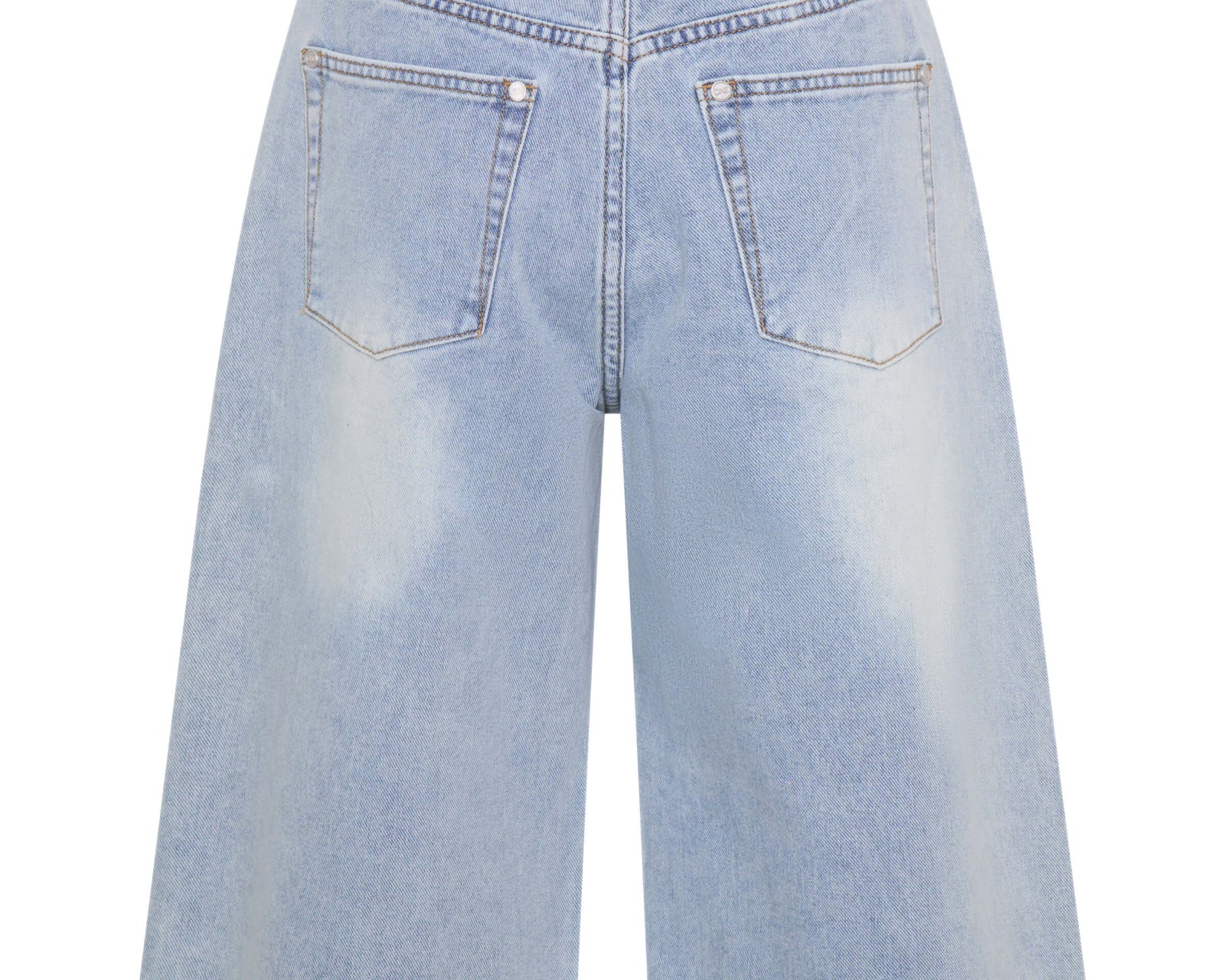 Beastie Low Waist Wide Leg Denim Jorts - Soft Blue