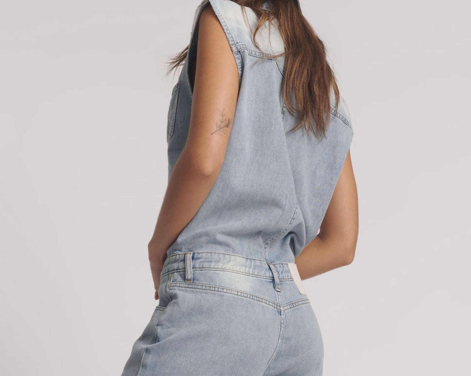 Jackson Boyfriend Mini Denim Jumpsuit - Soft Blue