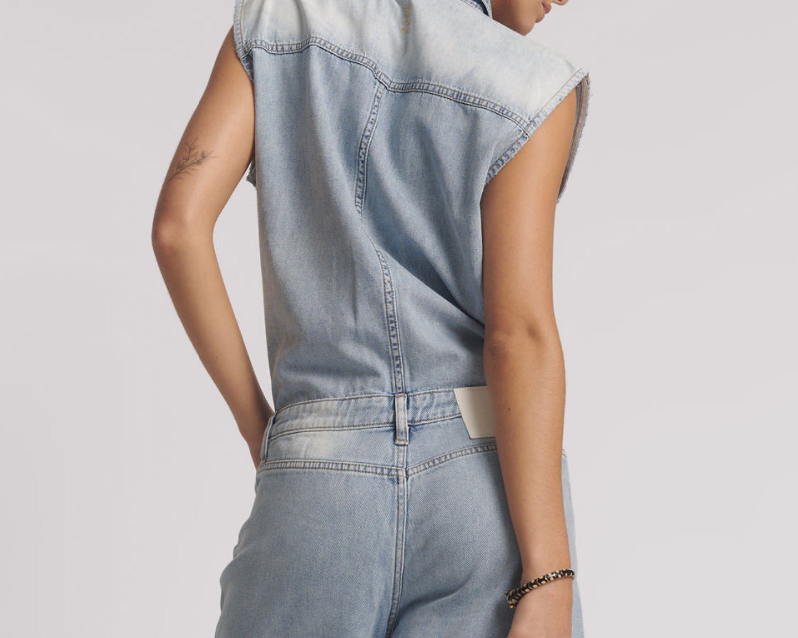 Jackson Boyfriend Mini Denim Jumpsuit - Soft Blue