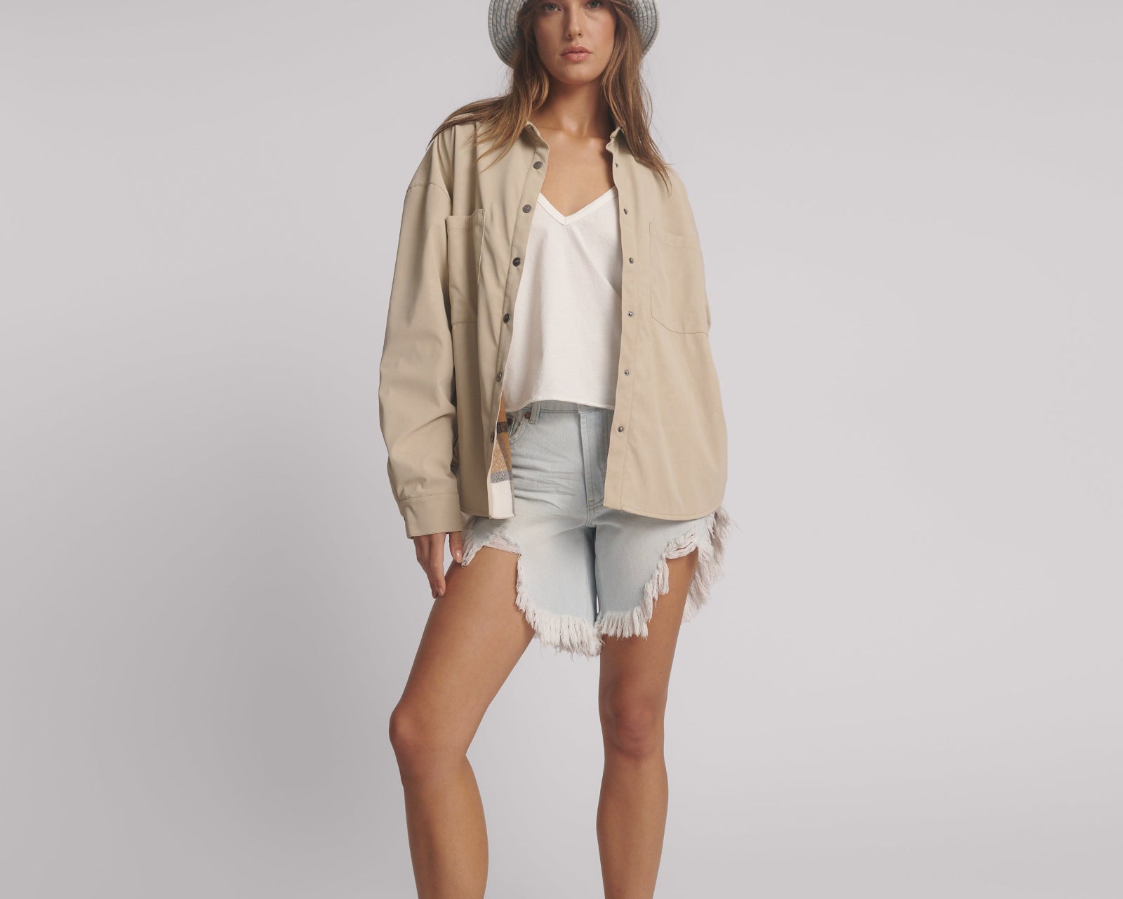 Studded Heart Faux Leather Daria Jacket - Stone