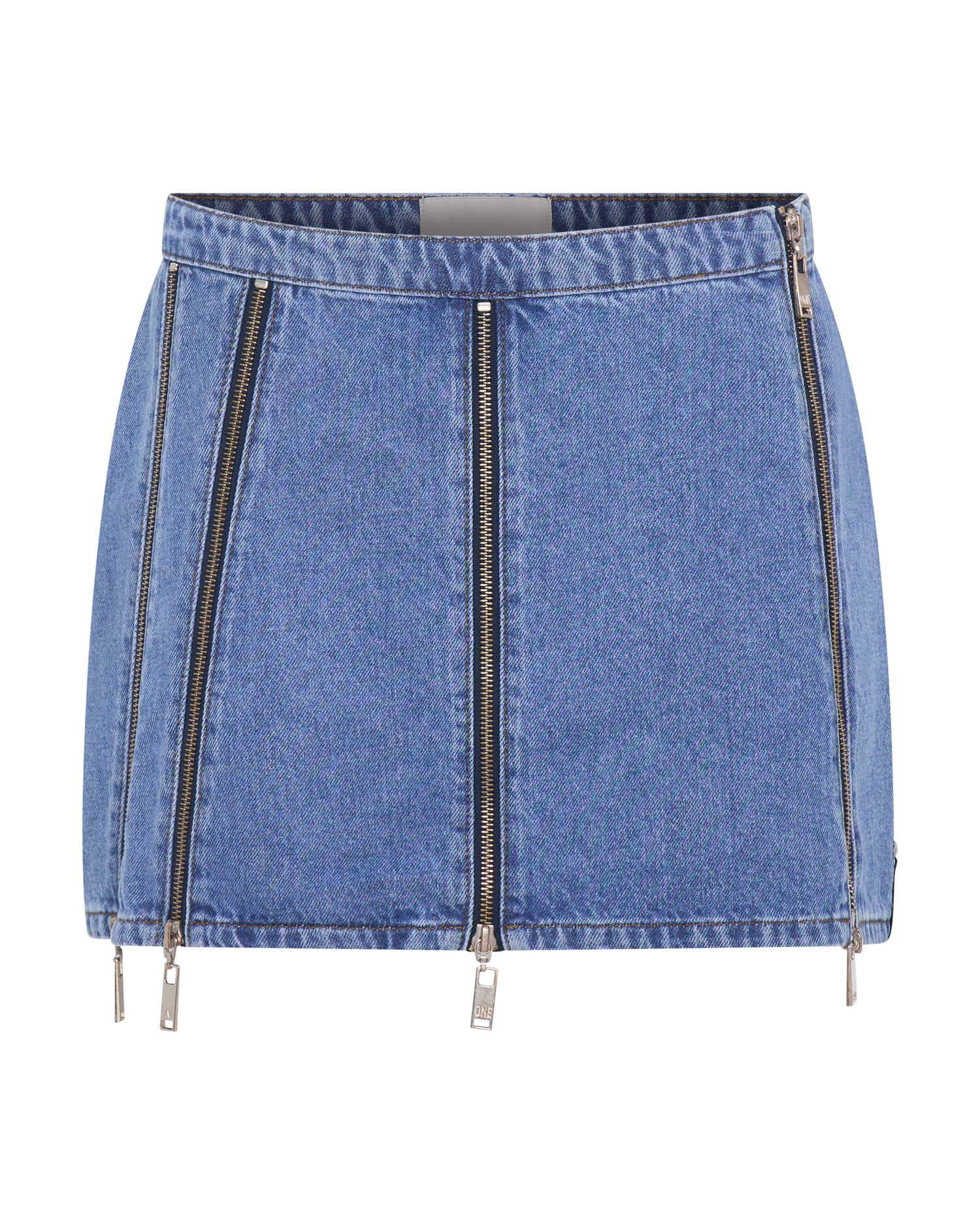 Products Zip Mid Waist Micro Mini Denim Skirt - Blue Estate