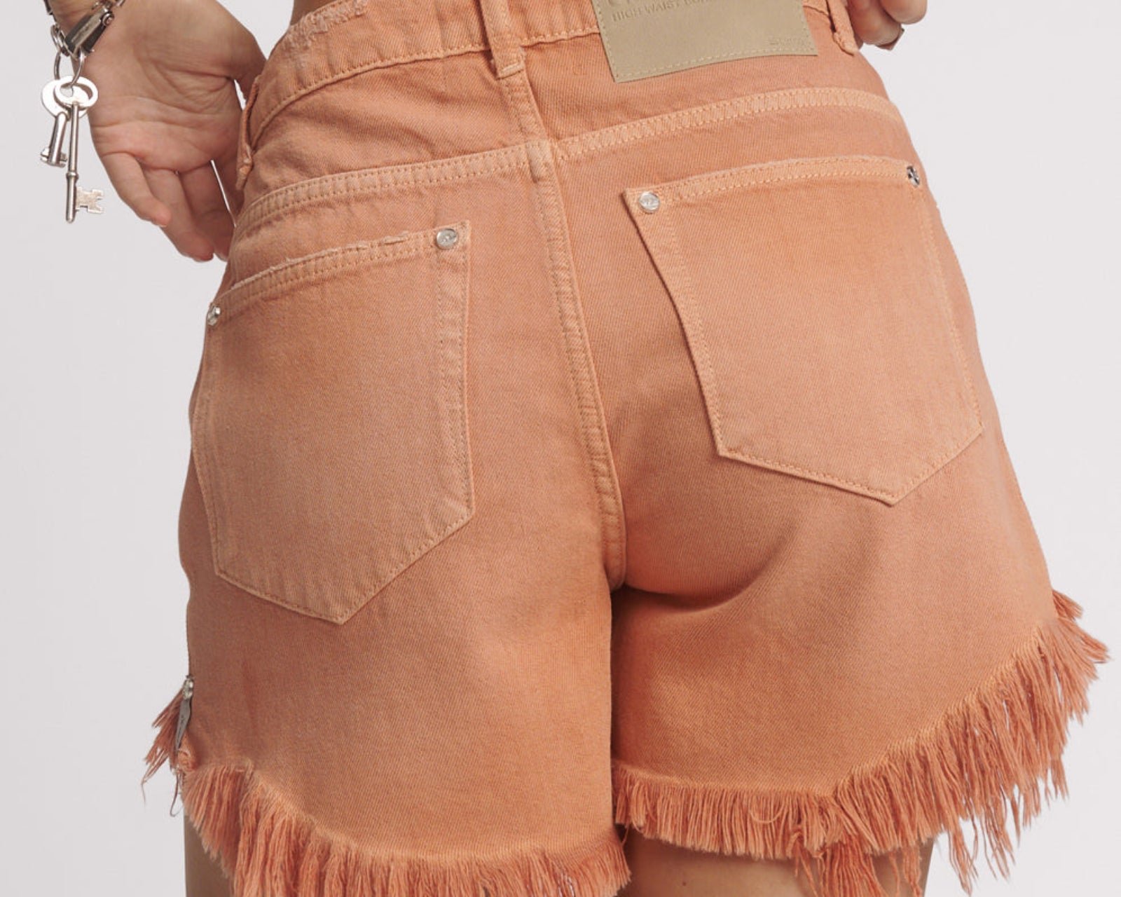 Bonitas High Waist Denim Shorts - Malta Orange