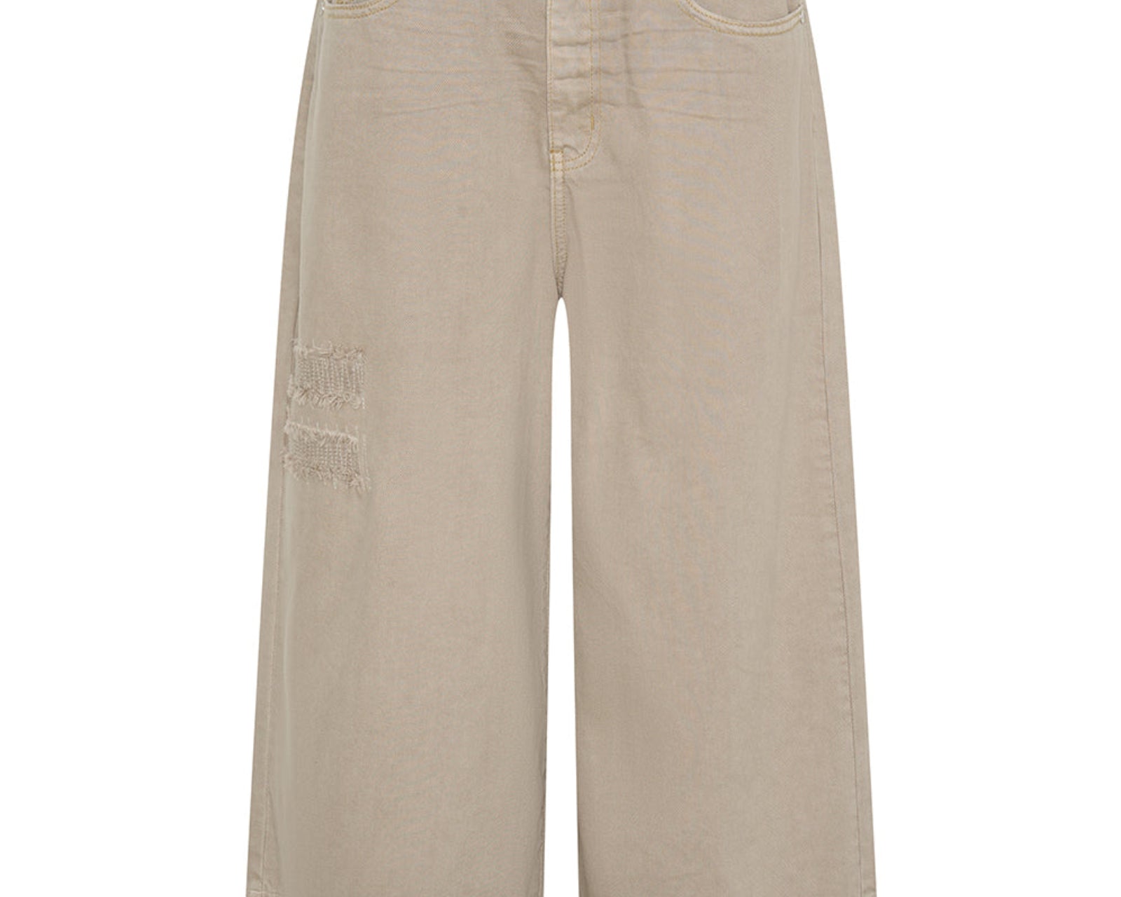 720'S Mid Waist Super Long Length Denim Jorts - Stone
